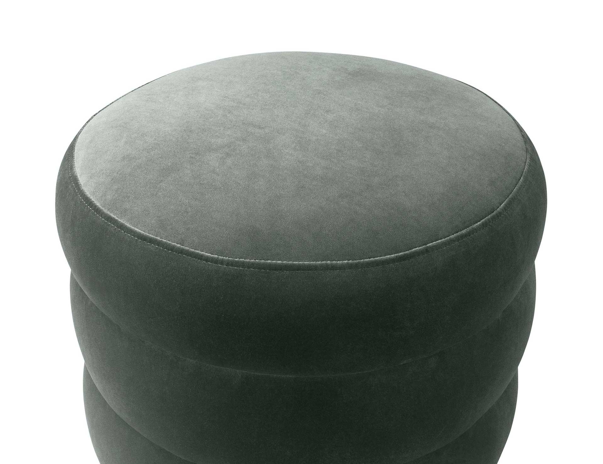 Lamar Velvet Ottoman Gray - Image 3