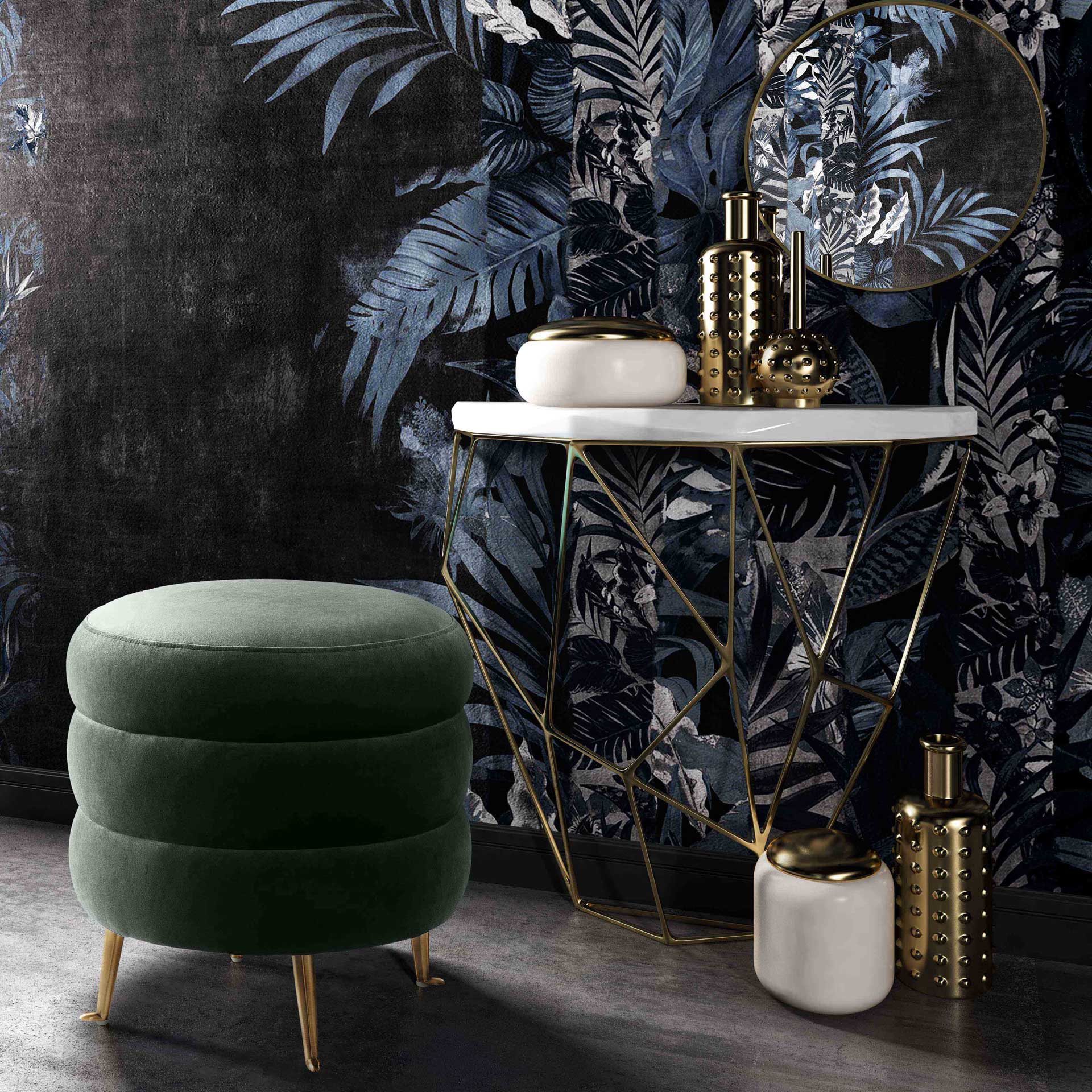 Lamar Velvet Ottoman Gray - Image 6