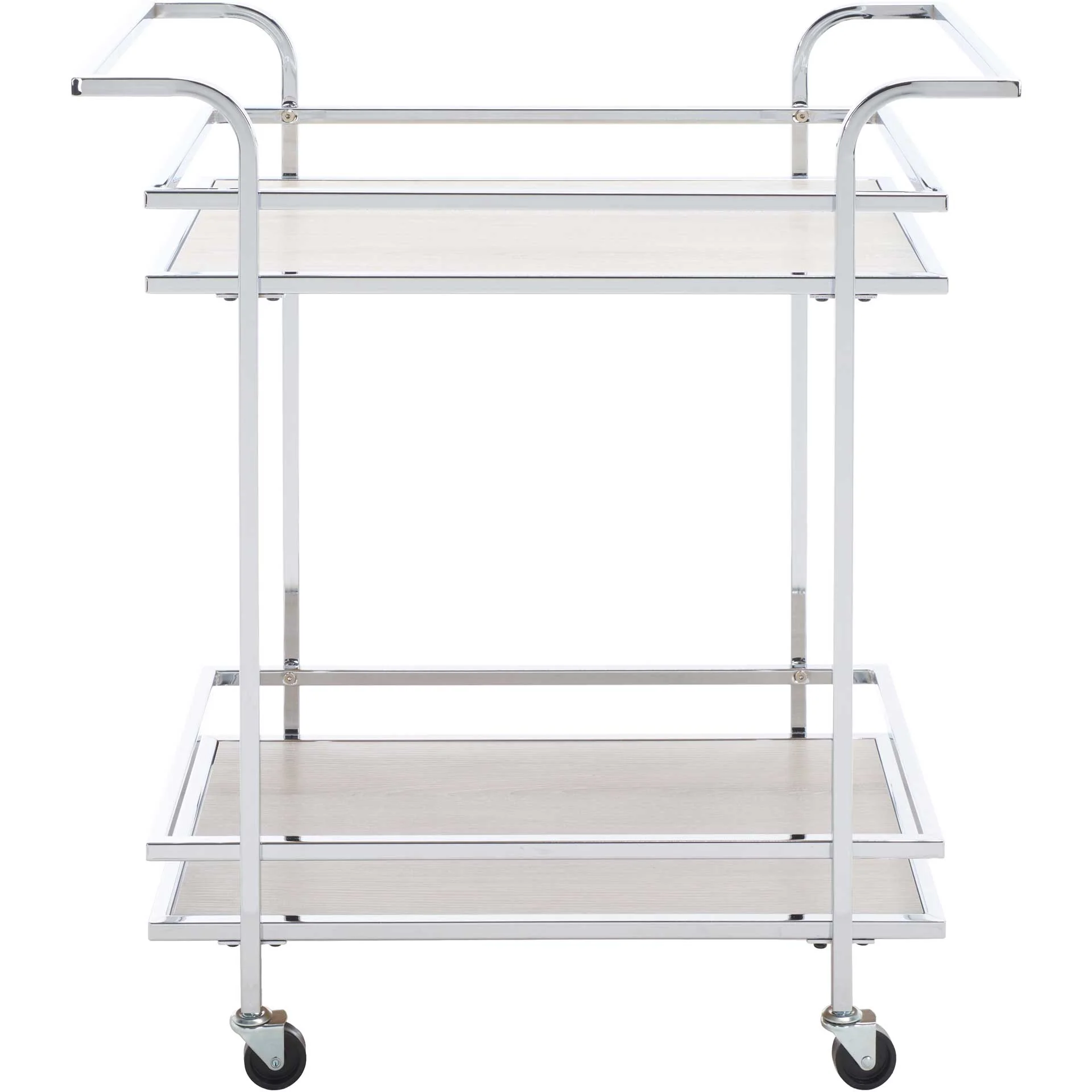 Lameka 2 Tier Bar Cart Chrome/Gray - Image 2
