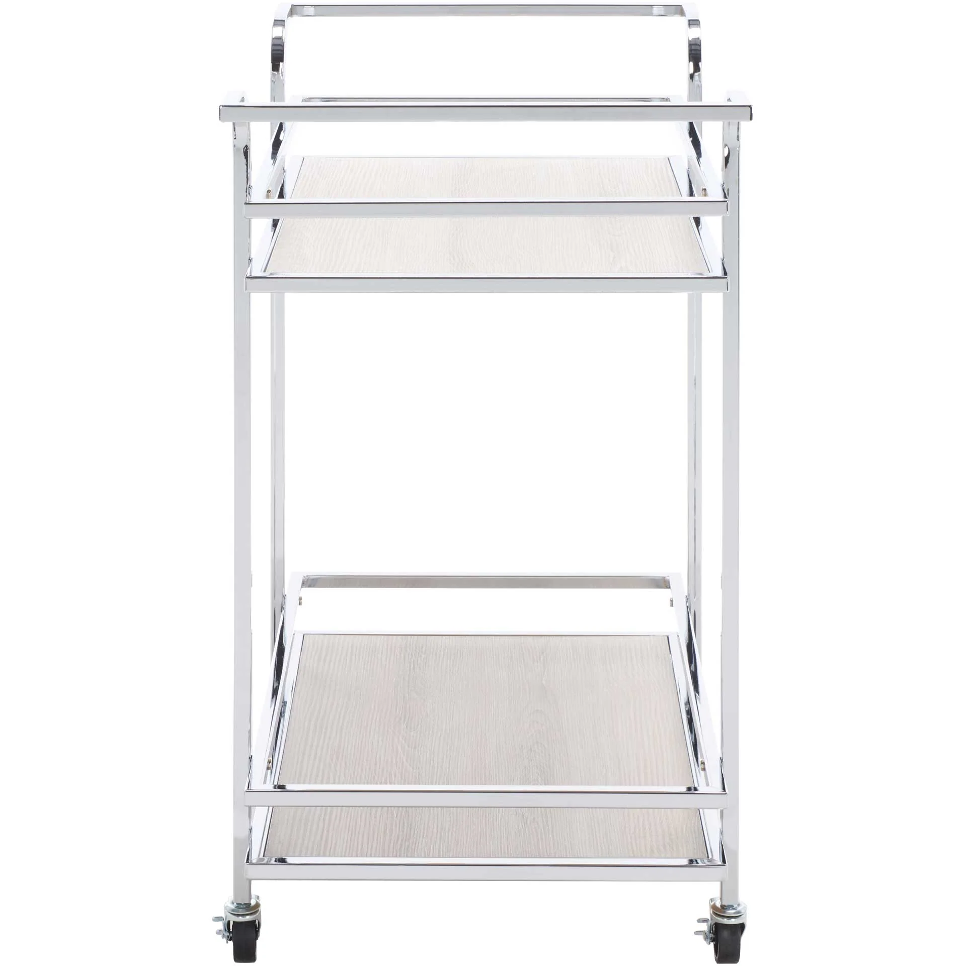 Lameka 2 Tier Bar Cart Chrome/Gray - Image 3