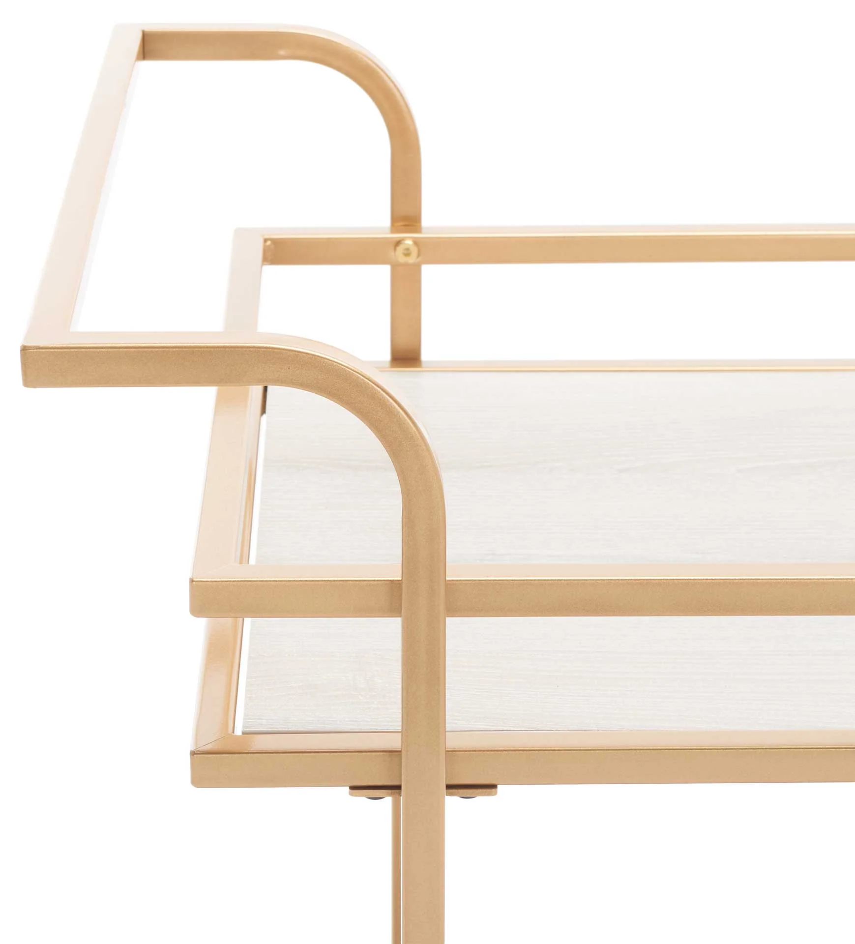 Lameka 2 Tier Bar Cart Matte Gold/Gray - Image 4