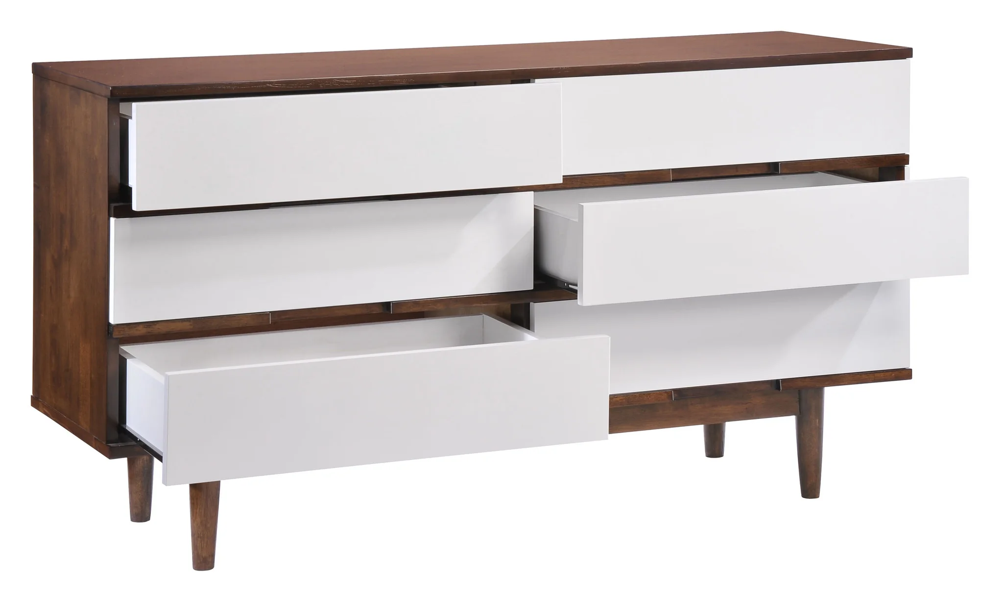 Lan Double Dresser Walnut & White - Image 4