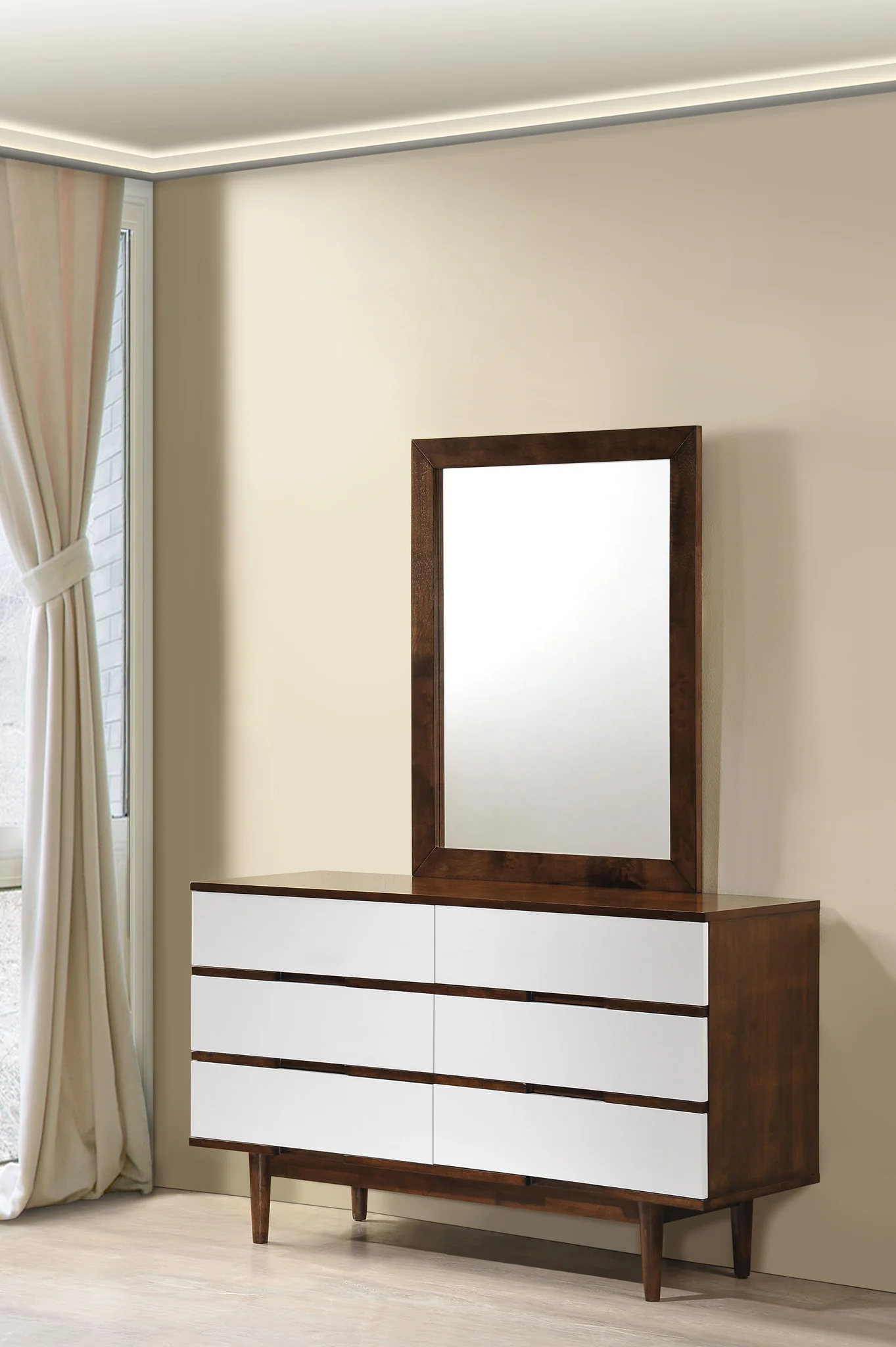 Lan Mirror Walnut - Image 3