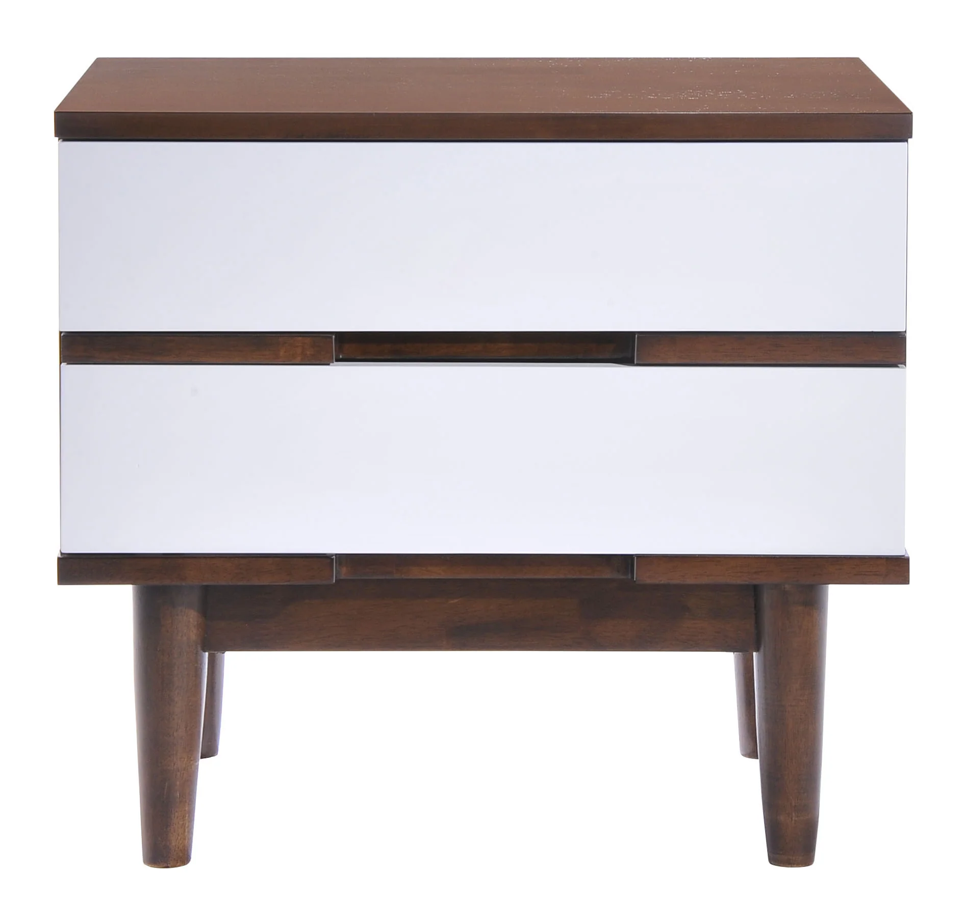 Lan Night Stand Walnut & White - Image 2