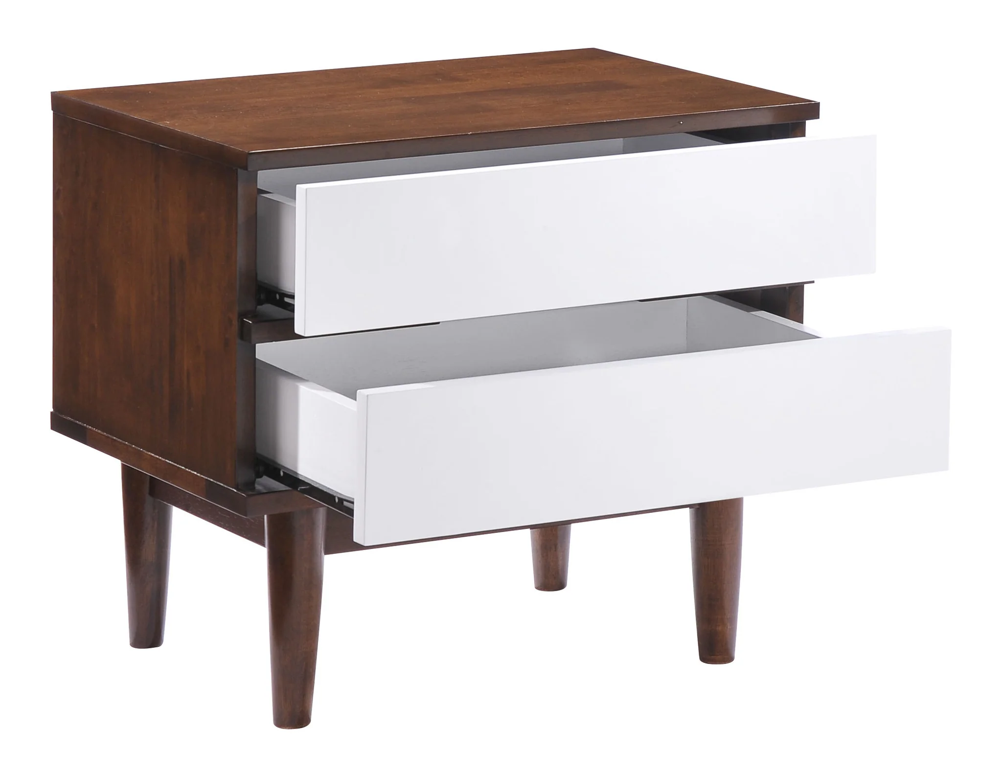 Lan Night Stand Walnut & White - Image 3