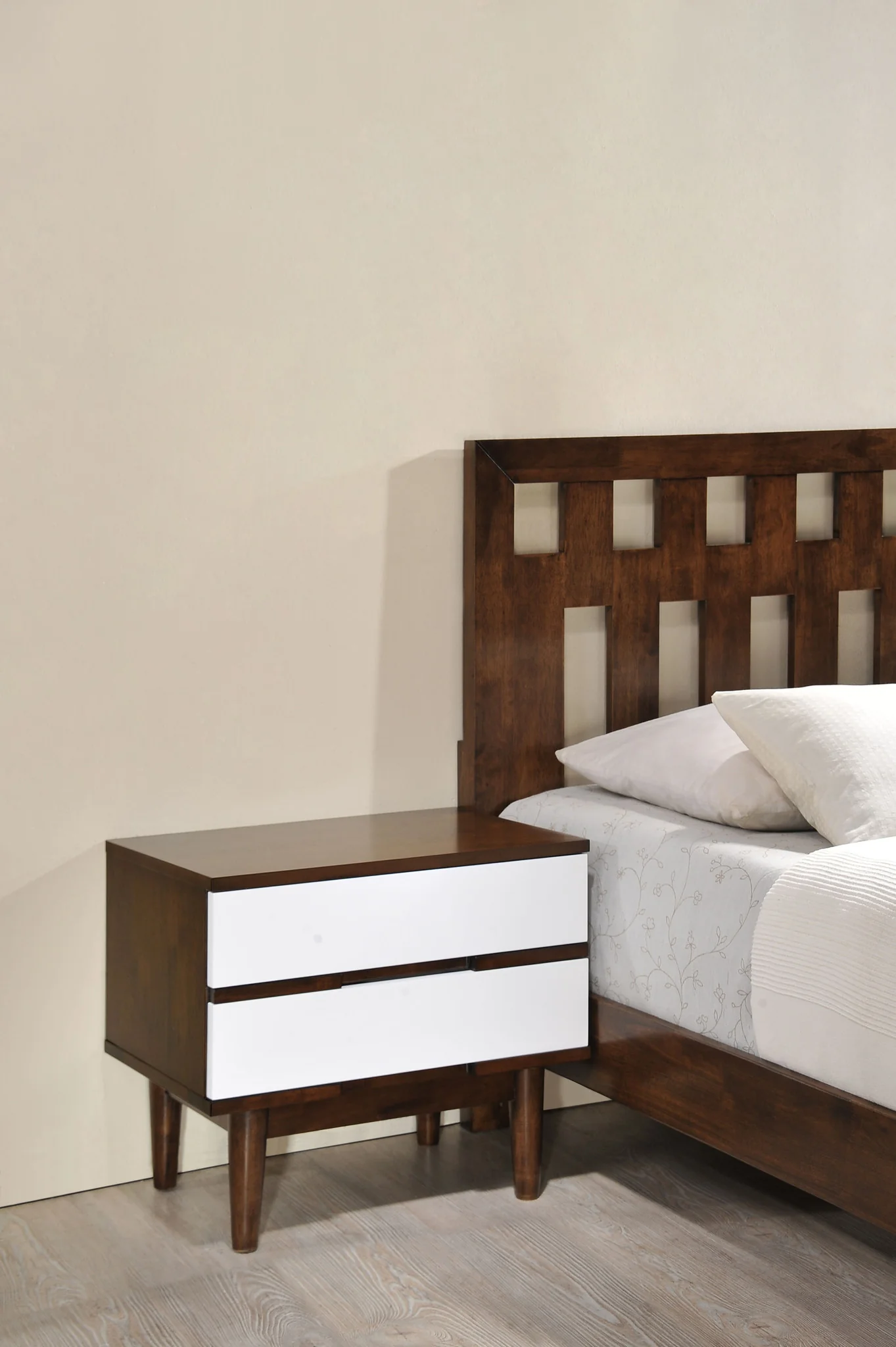 Lan Night Stand Walnut & White - Image 5
