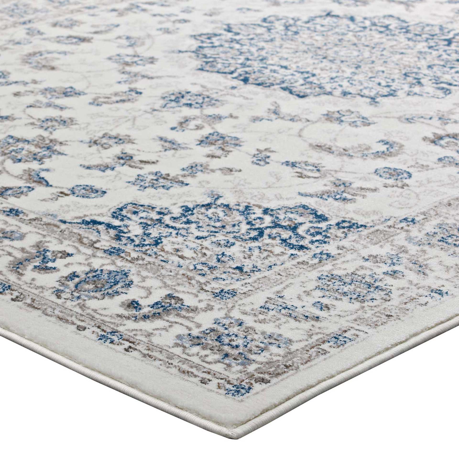 Lancaster Area Rug Ivory/Moroccan Blue - Image 3