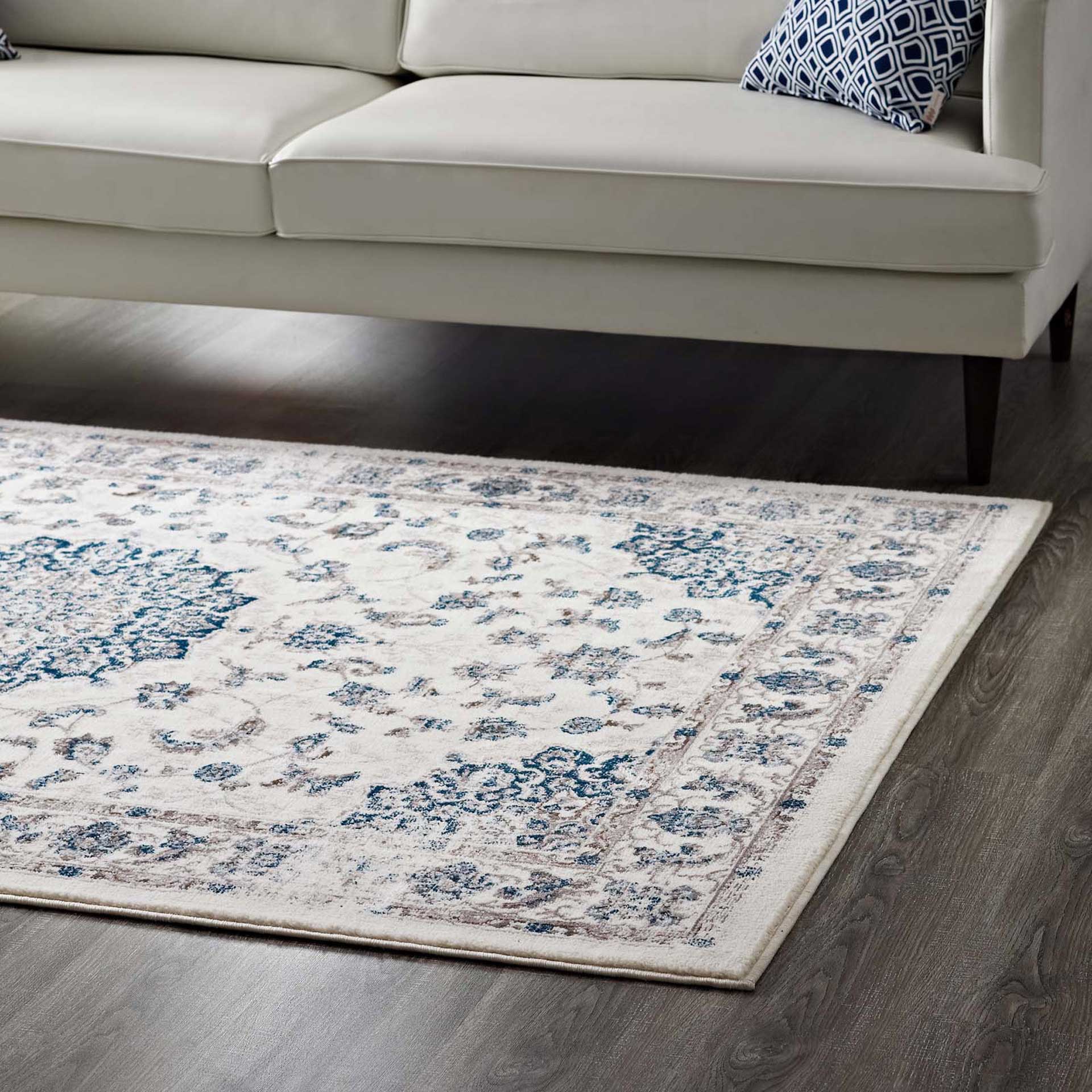 Lancaster Area Rug Ivory/Moroccan Blue - Image 5