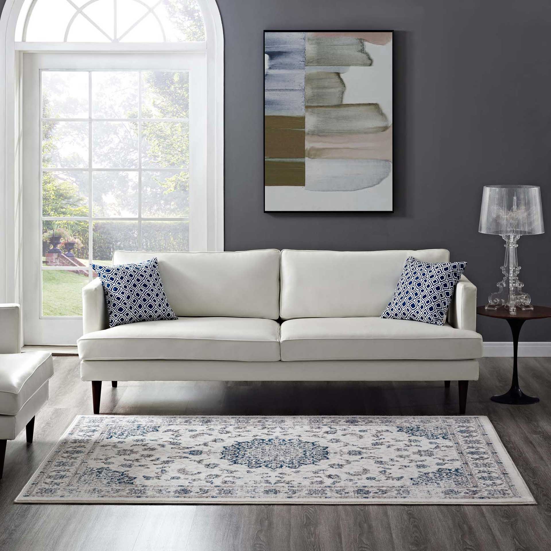Lancaster Area Rug Ivory/Moroccan Blue - Image 6