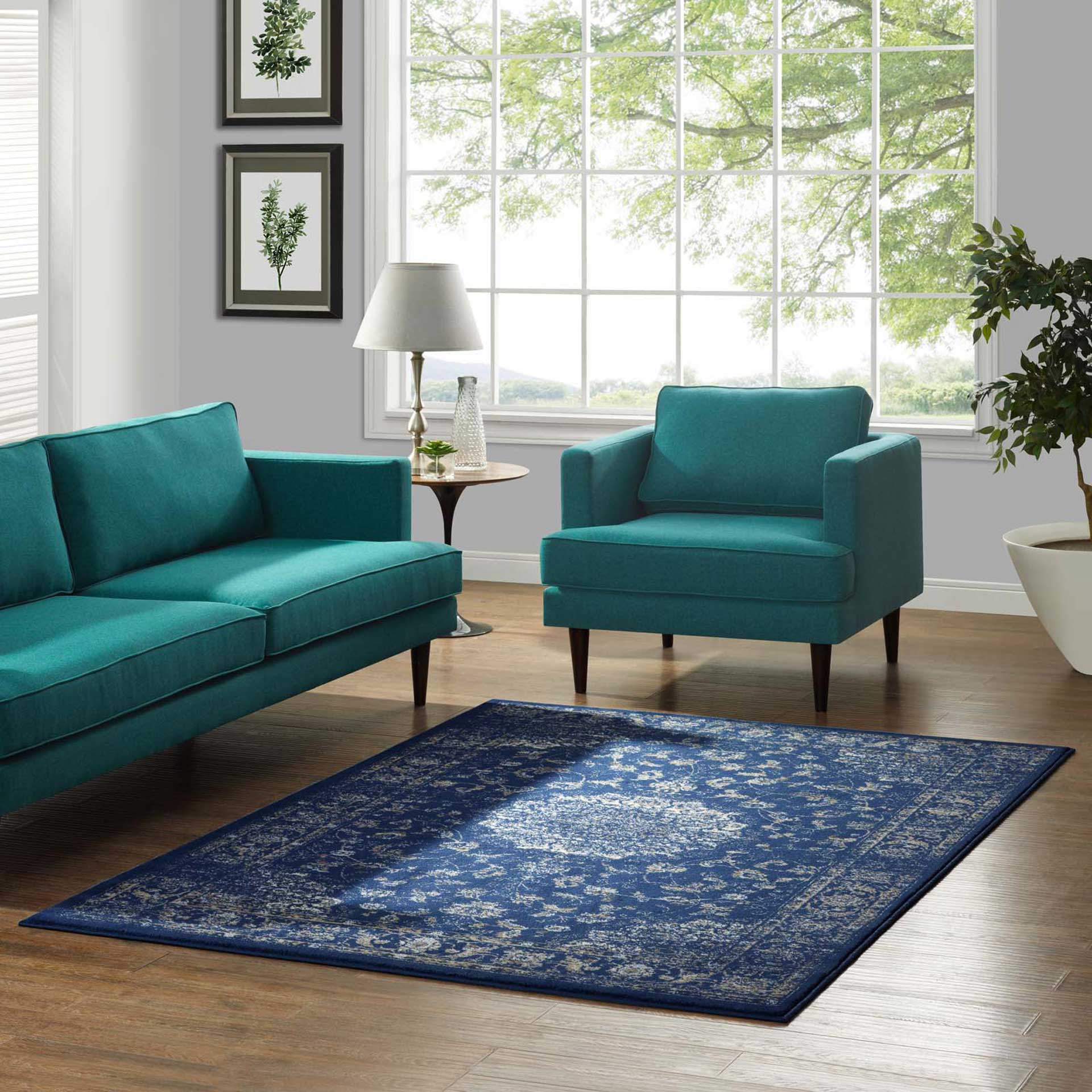 Lancaster Area Rug Moroccan Blue/Beige/Ivory - Image 7