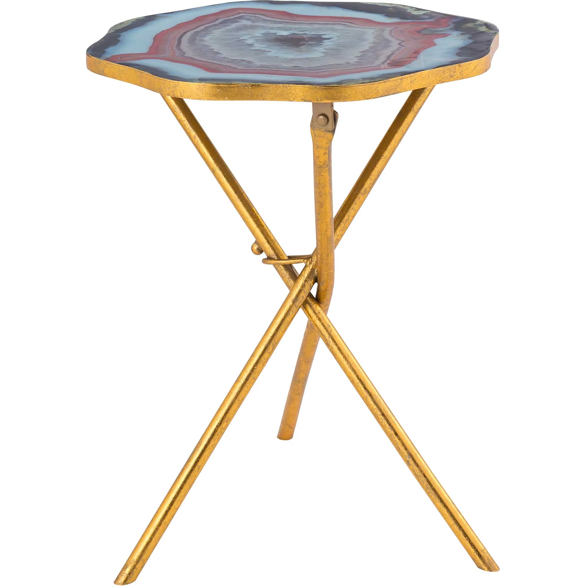 Landen Agate Side Table Gold/Blue - Image 2