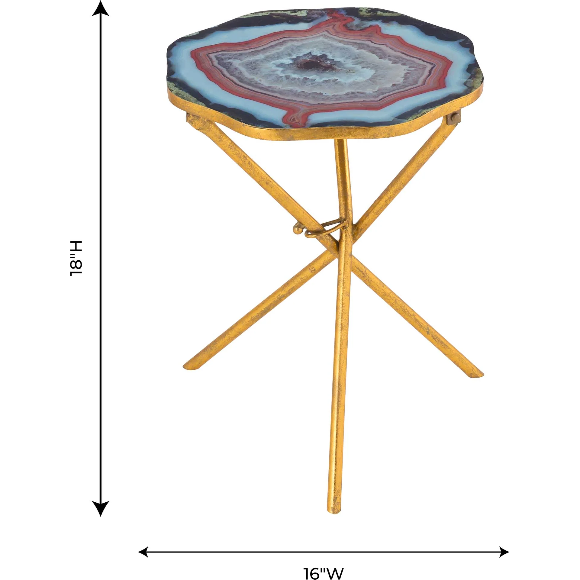 Landen Agate Side Table Gold/Blue - Image 5
