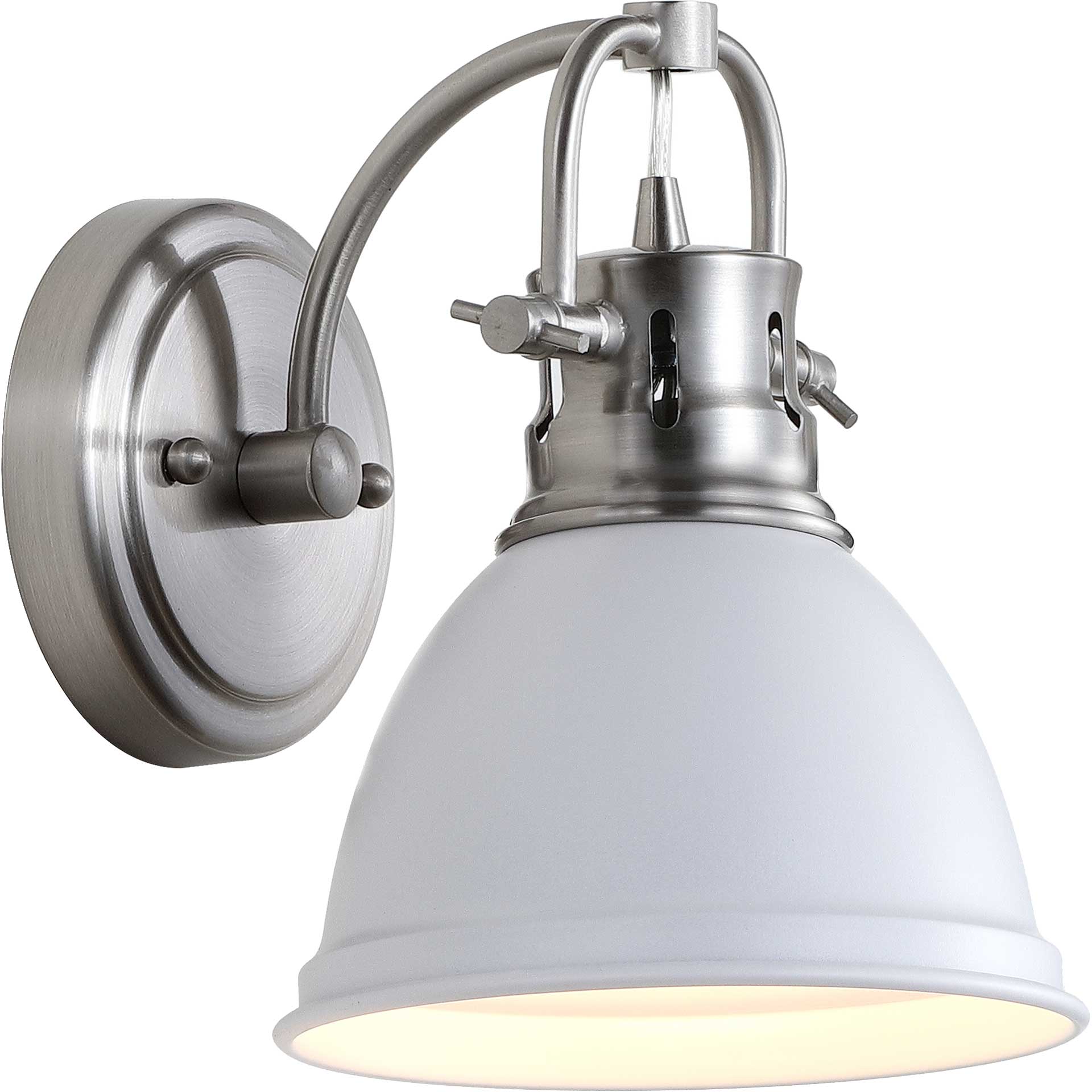 Landon Bathroom Sconce Brush Nickel/White - Image 2