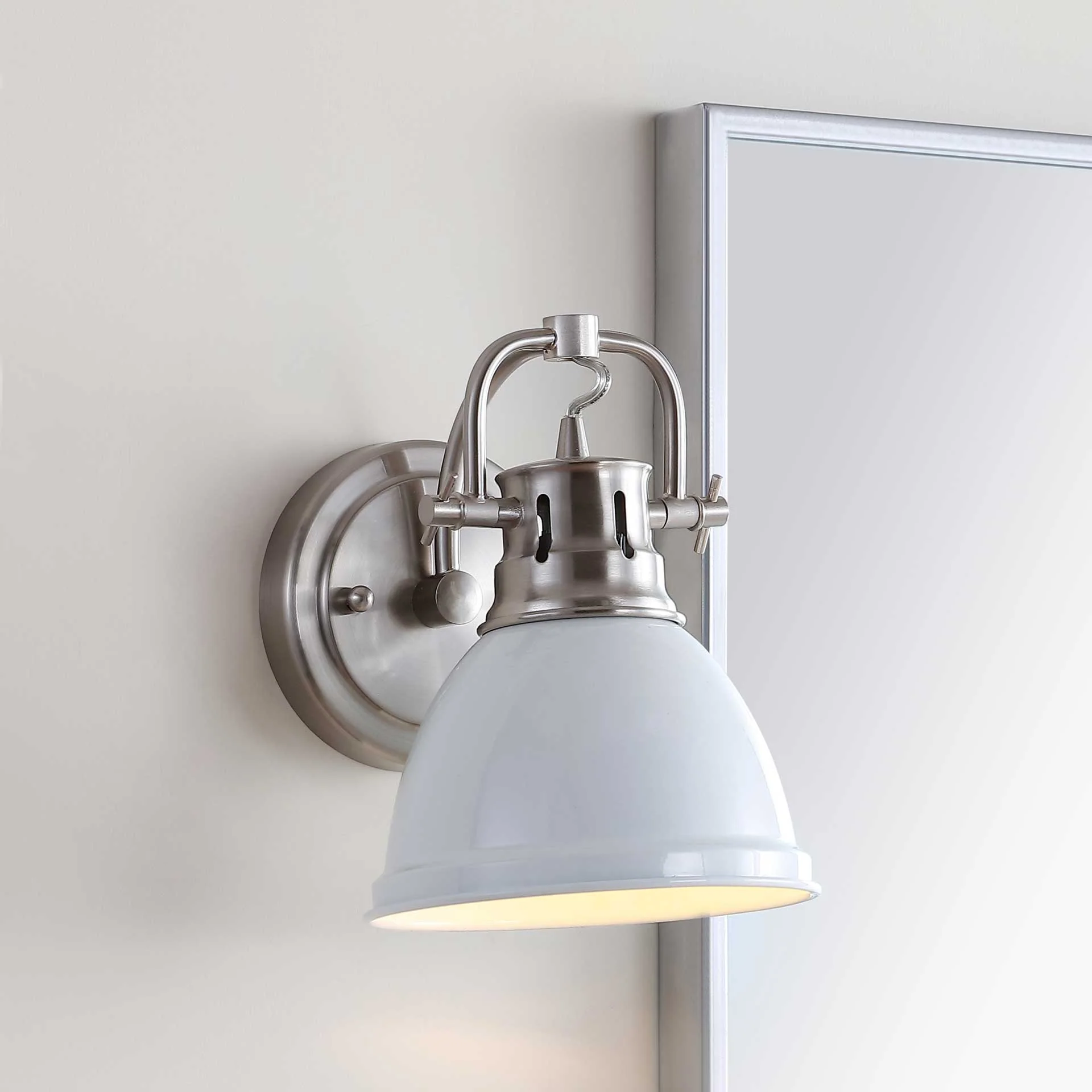 Landon Bathroom Sconce Brush Nickel/White - Image 4