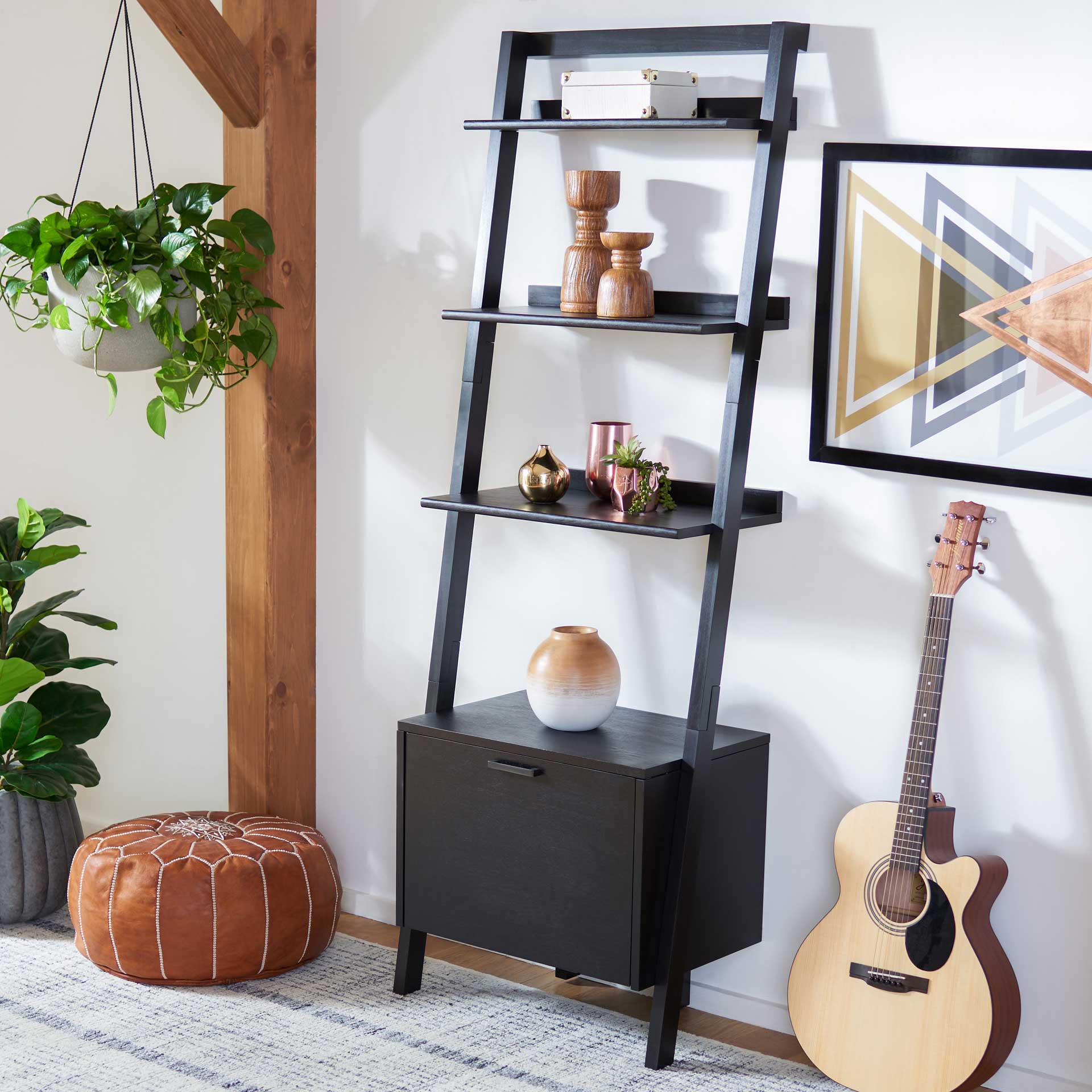 Landria 3 Shelf 1 Door Etagere Black - Image 4