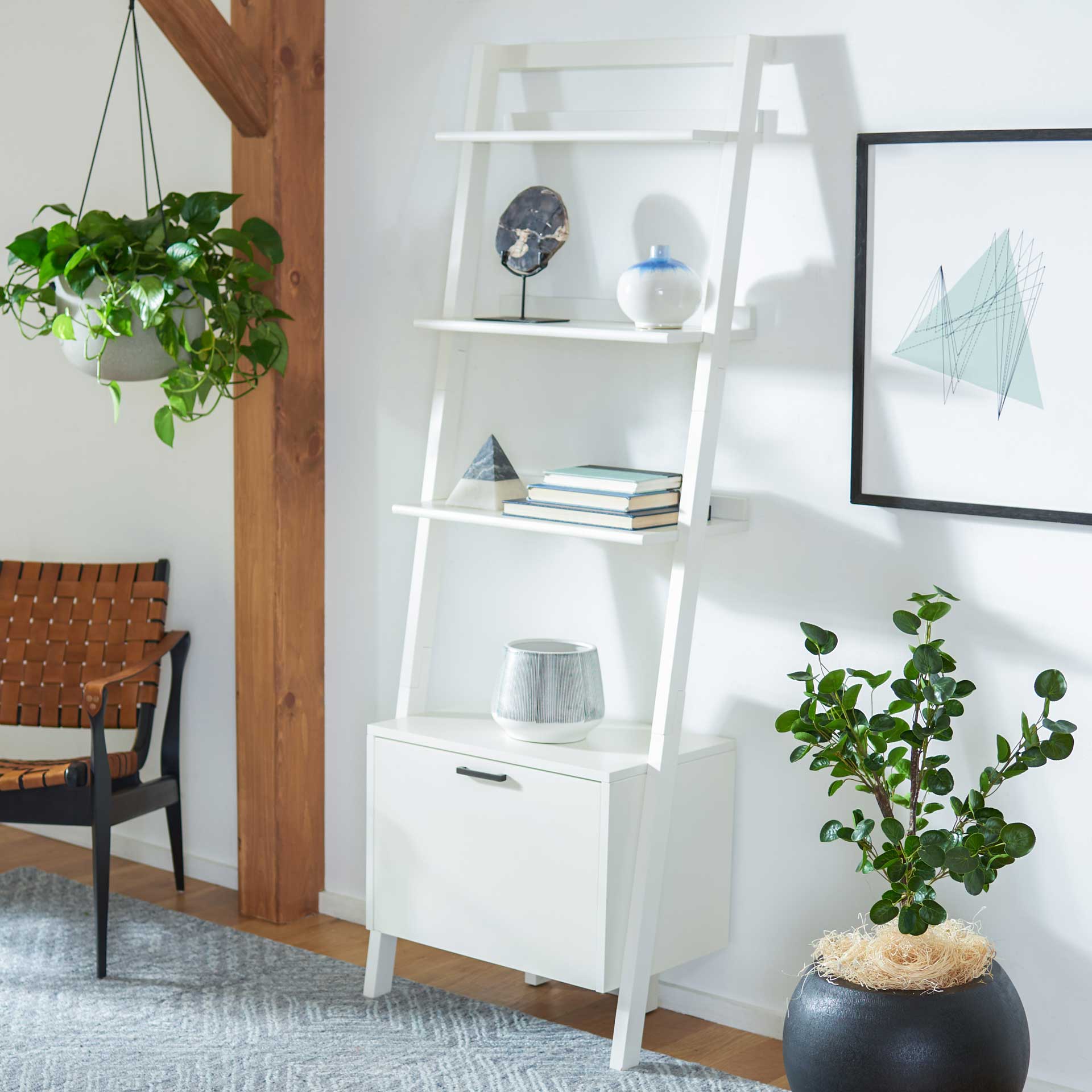 Landria 3 Shelf 1 Door Etagere White - Image 4