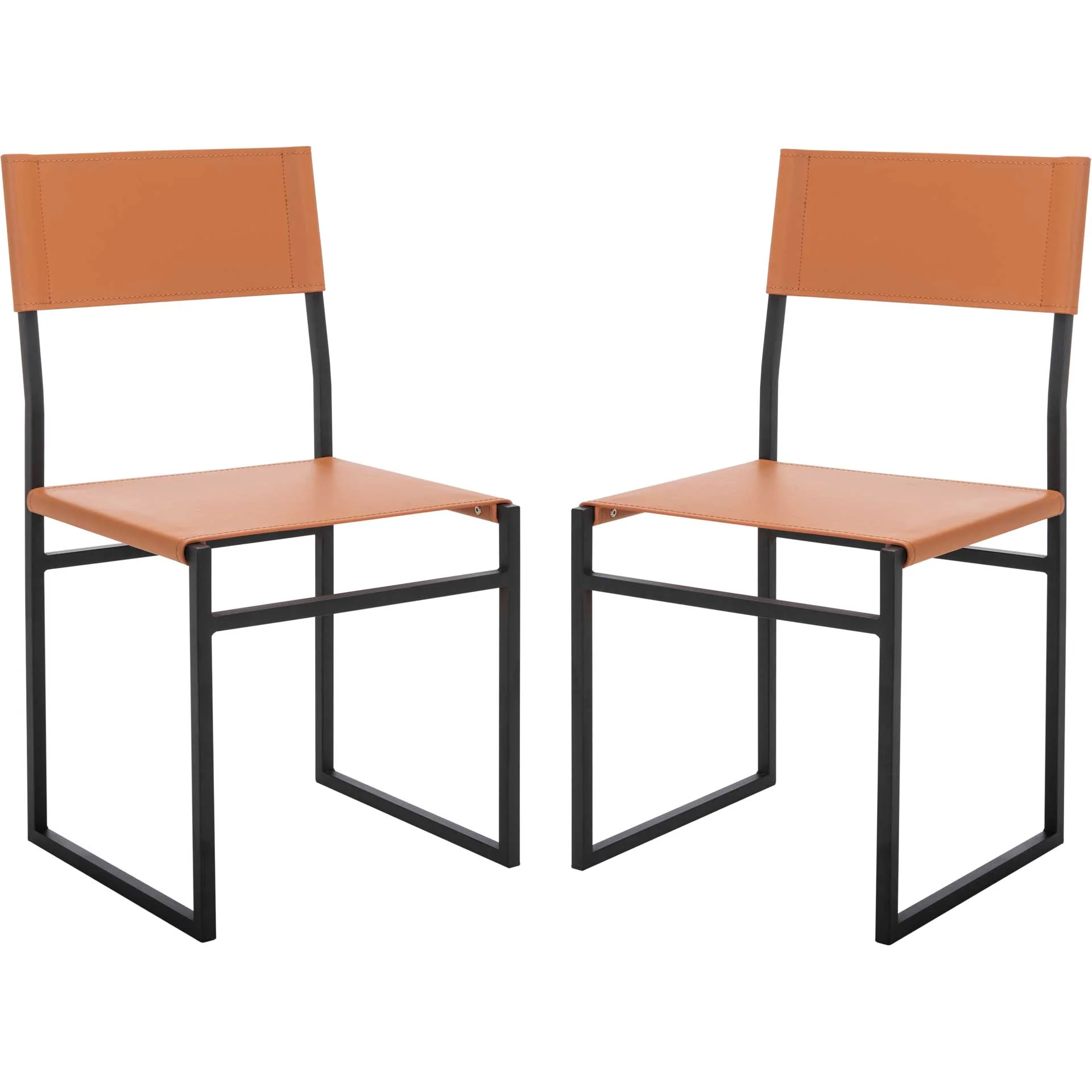 Landry Dining Chairs Cognac/Black (Set of 2) - Image 2