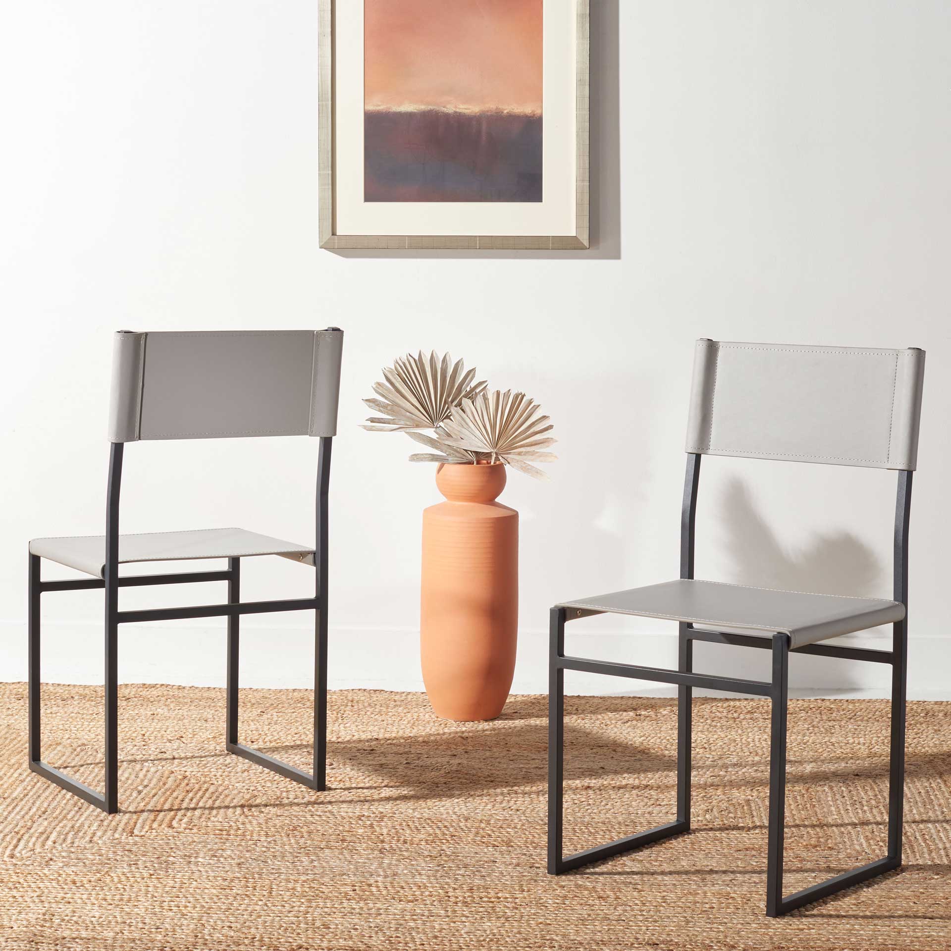Landry Dining Chairs Light Gray/Black (Set of 2) - Image 5