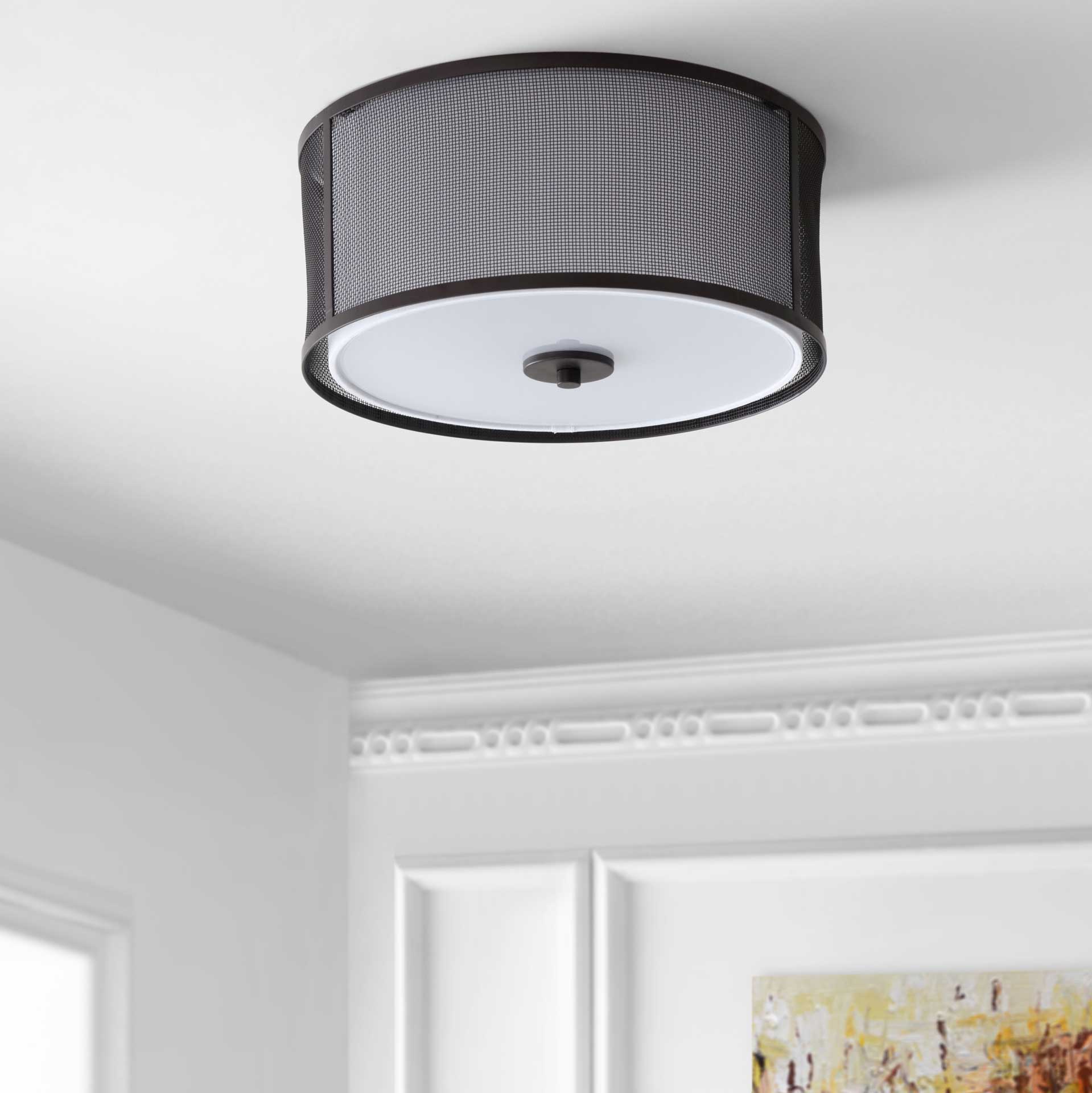 Landry Flush Mount Dark Gray/White - Image 3