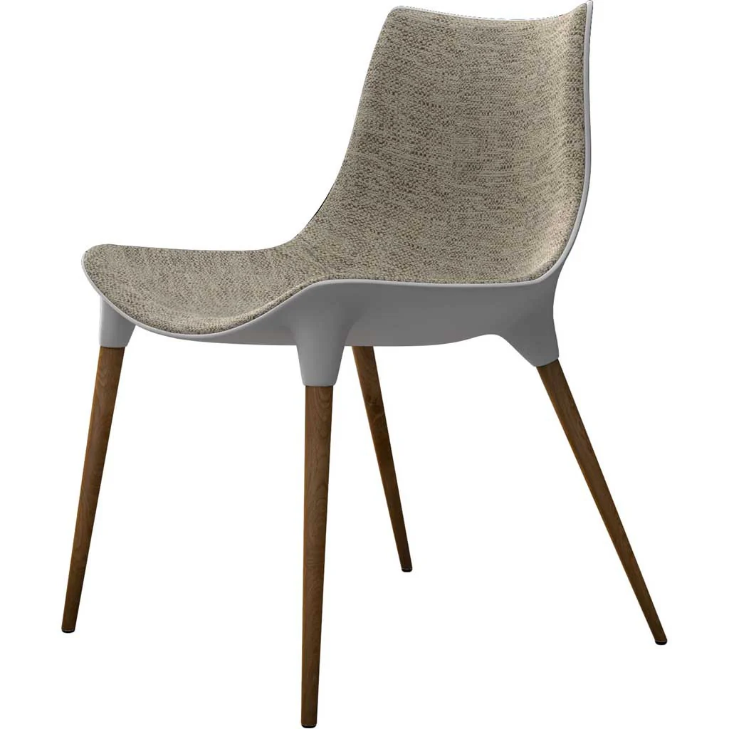 Langham Dining Chair Fabric Oatmeal/Dark Teak - Image 2
