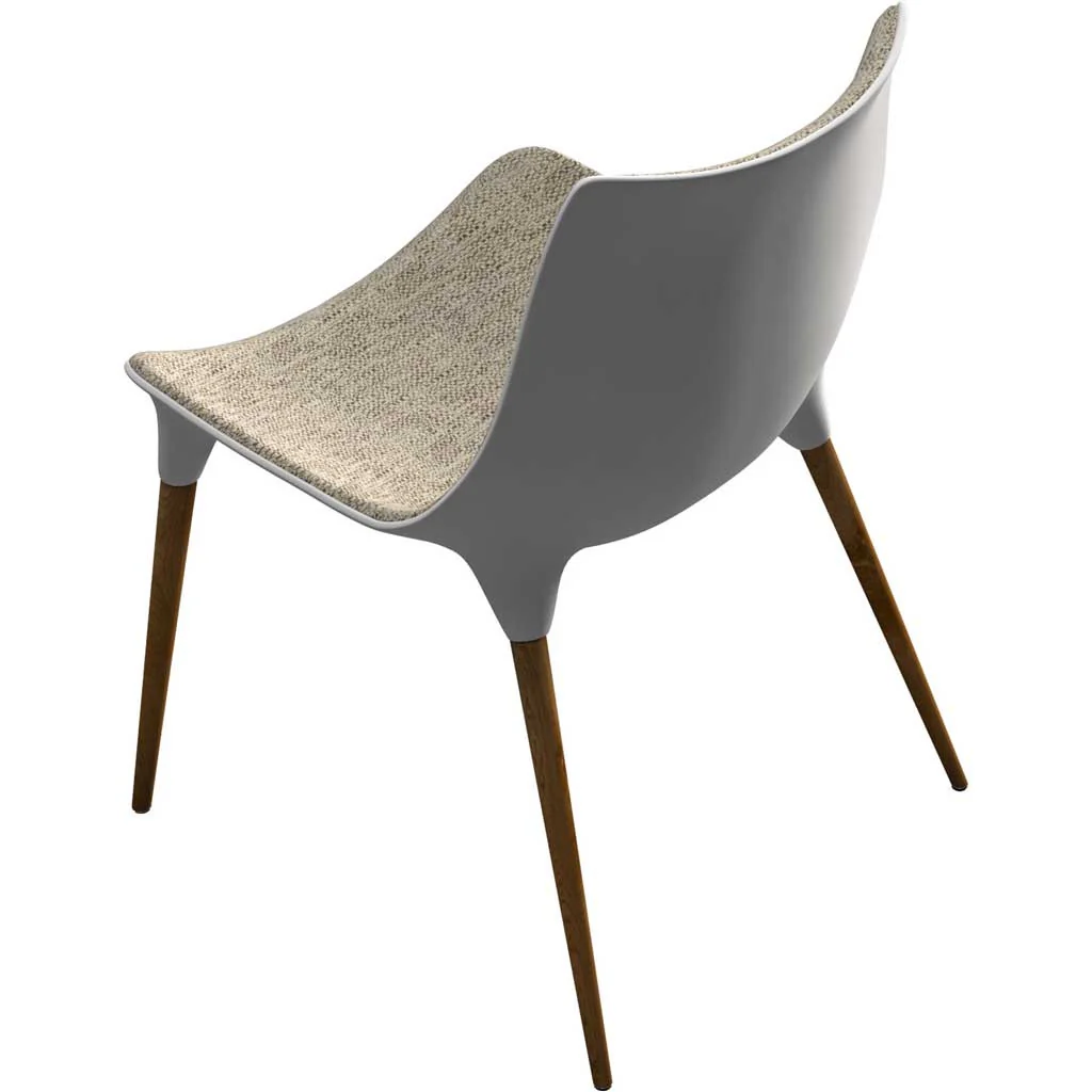 Langham Dining Chair Fabric Oatmeal/Dark Teak - Image 3