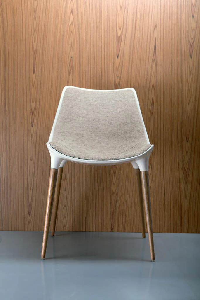 Langham Dining Chair Fabric Oatmeal/Dark Teak - Image 4