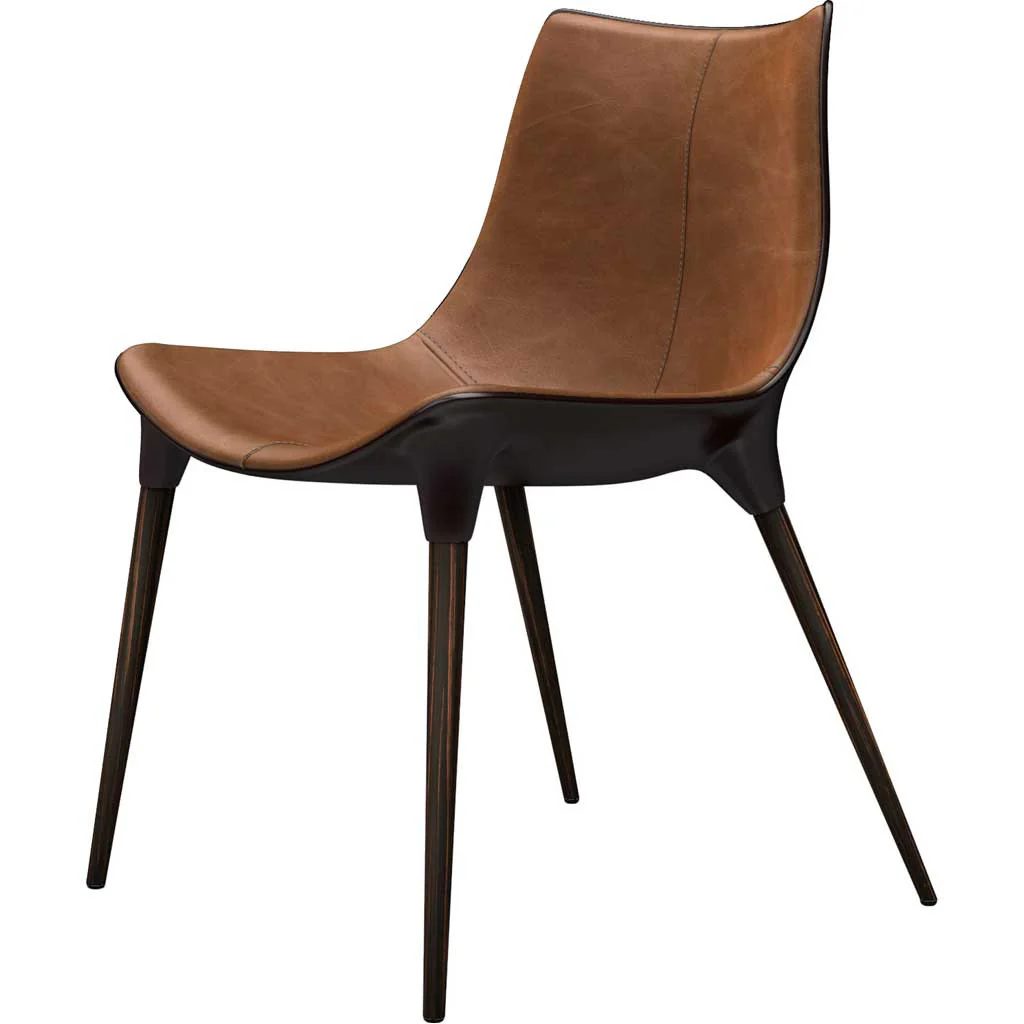 Langham Dining Chair Leather Caramel - Image 2