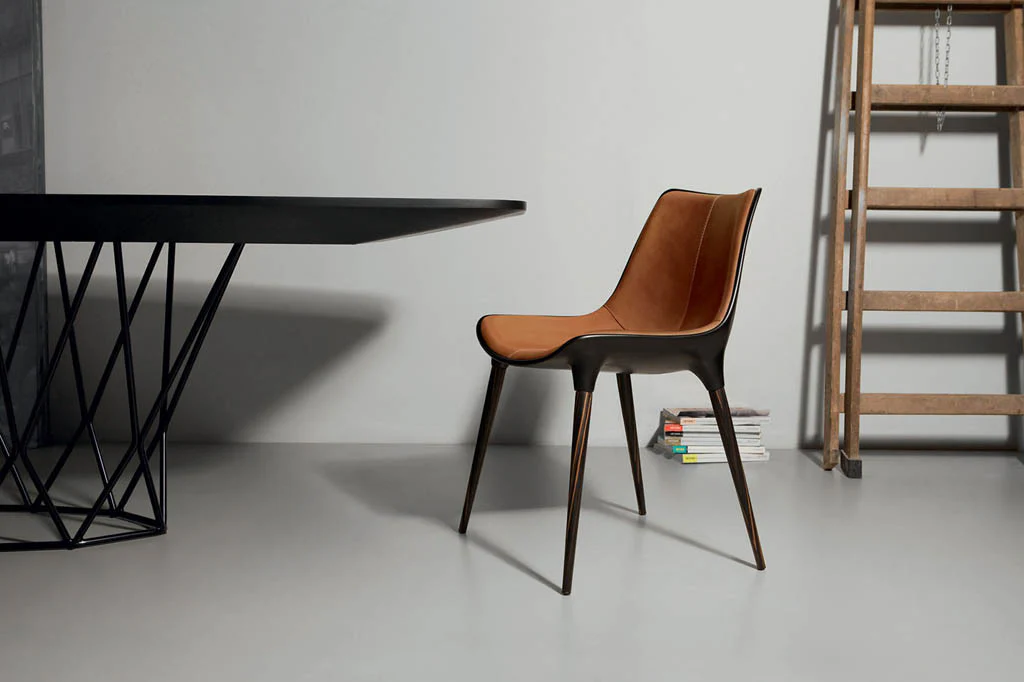 Langham Dining Chair Leather Caramel - Image 4