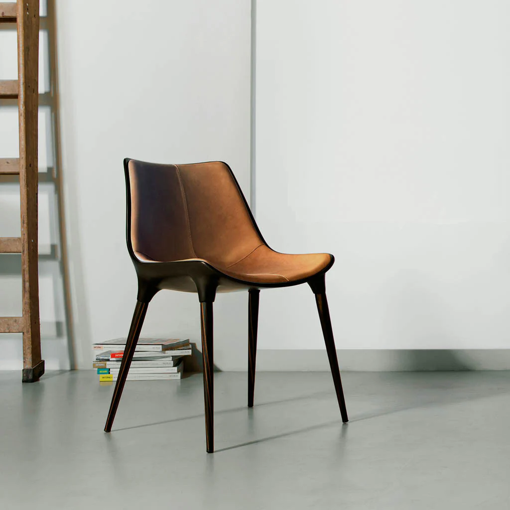 Langham Dining Chair Leather Caramel - Image 5