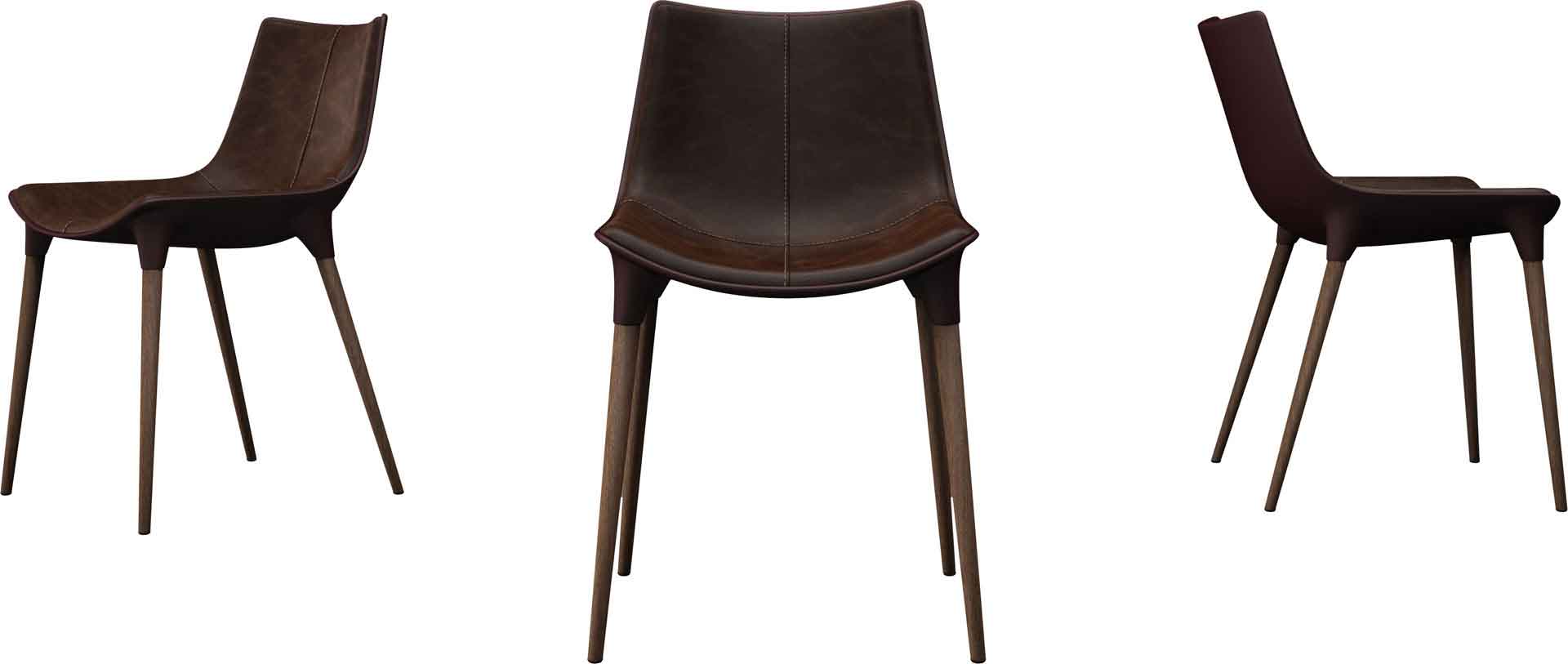 Langham Leather Dining Chair Aged Mocha/Dark Teak - Image 2
