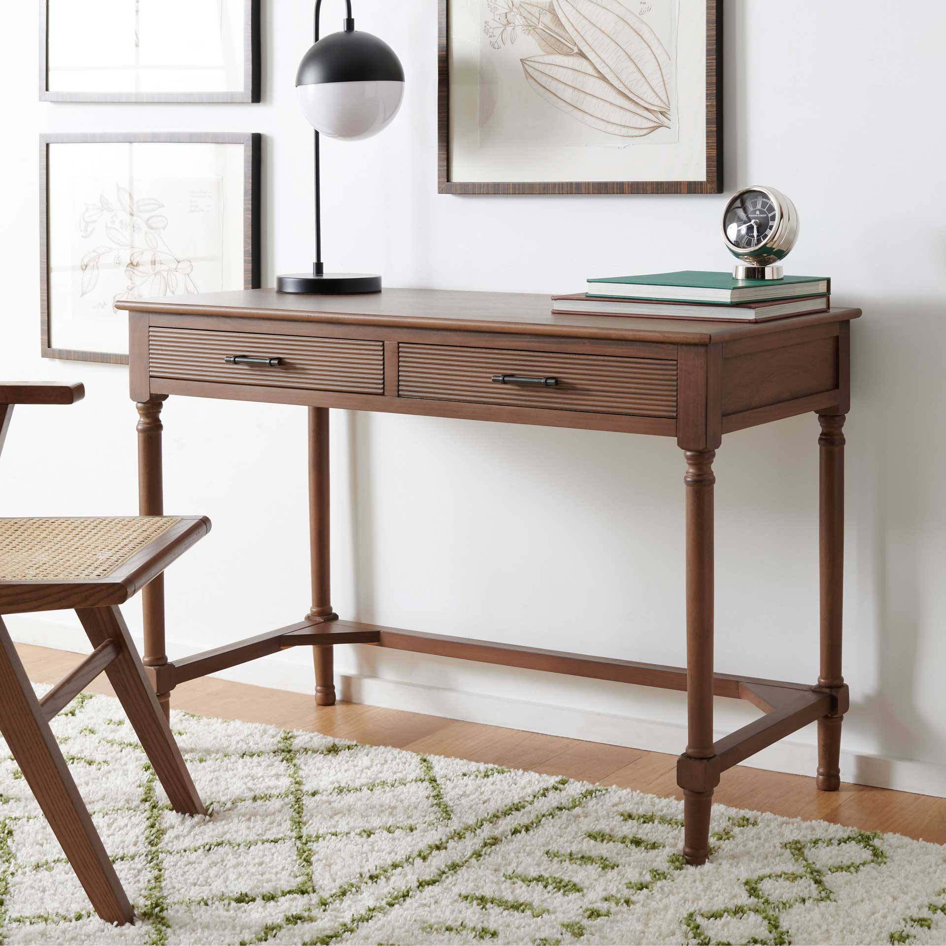 Lani 2 Drawer Desk Brown - Image 4
