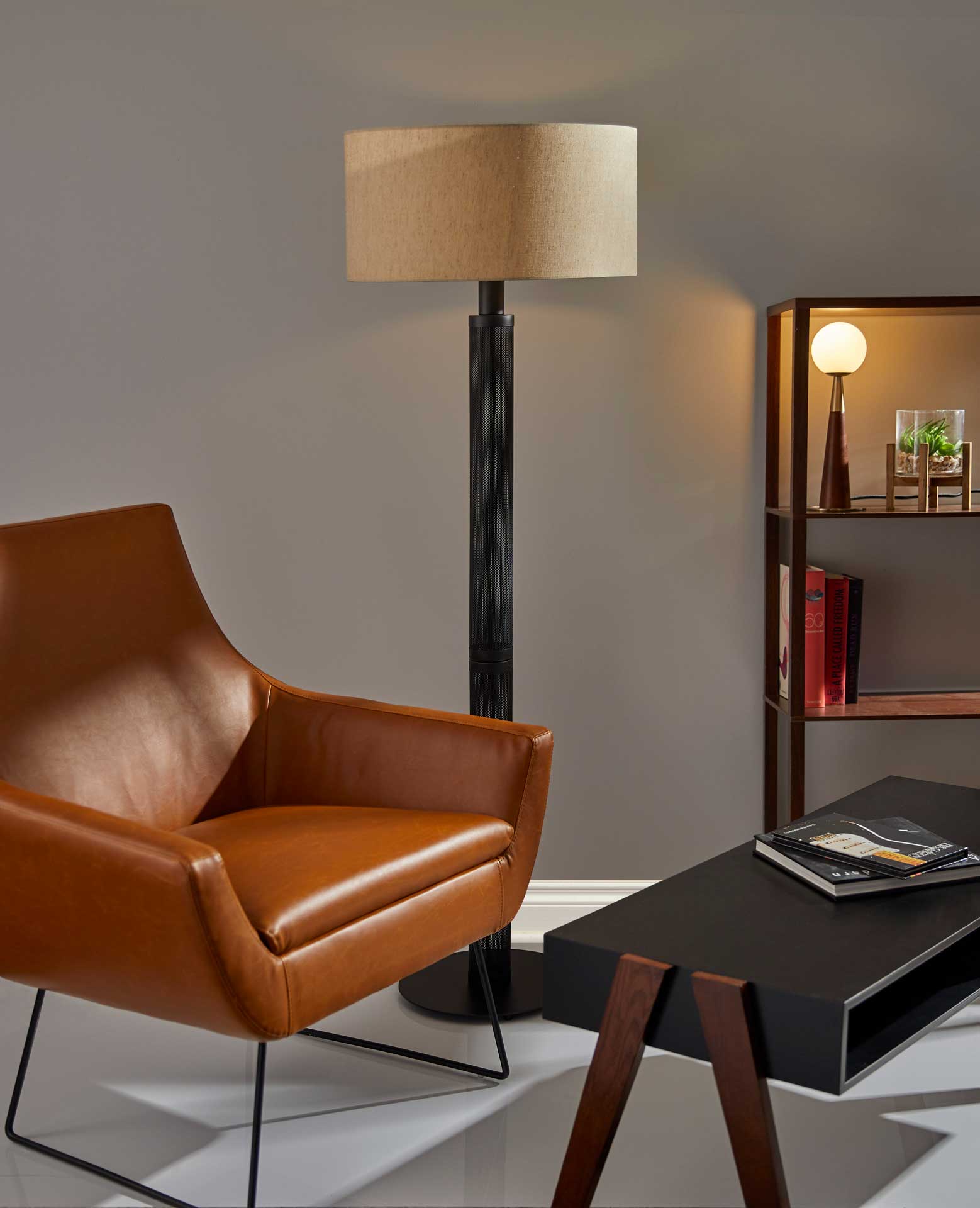 Laon Desk Black/Walnut - Image 4