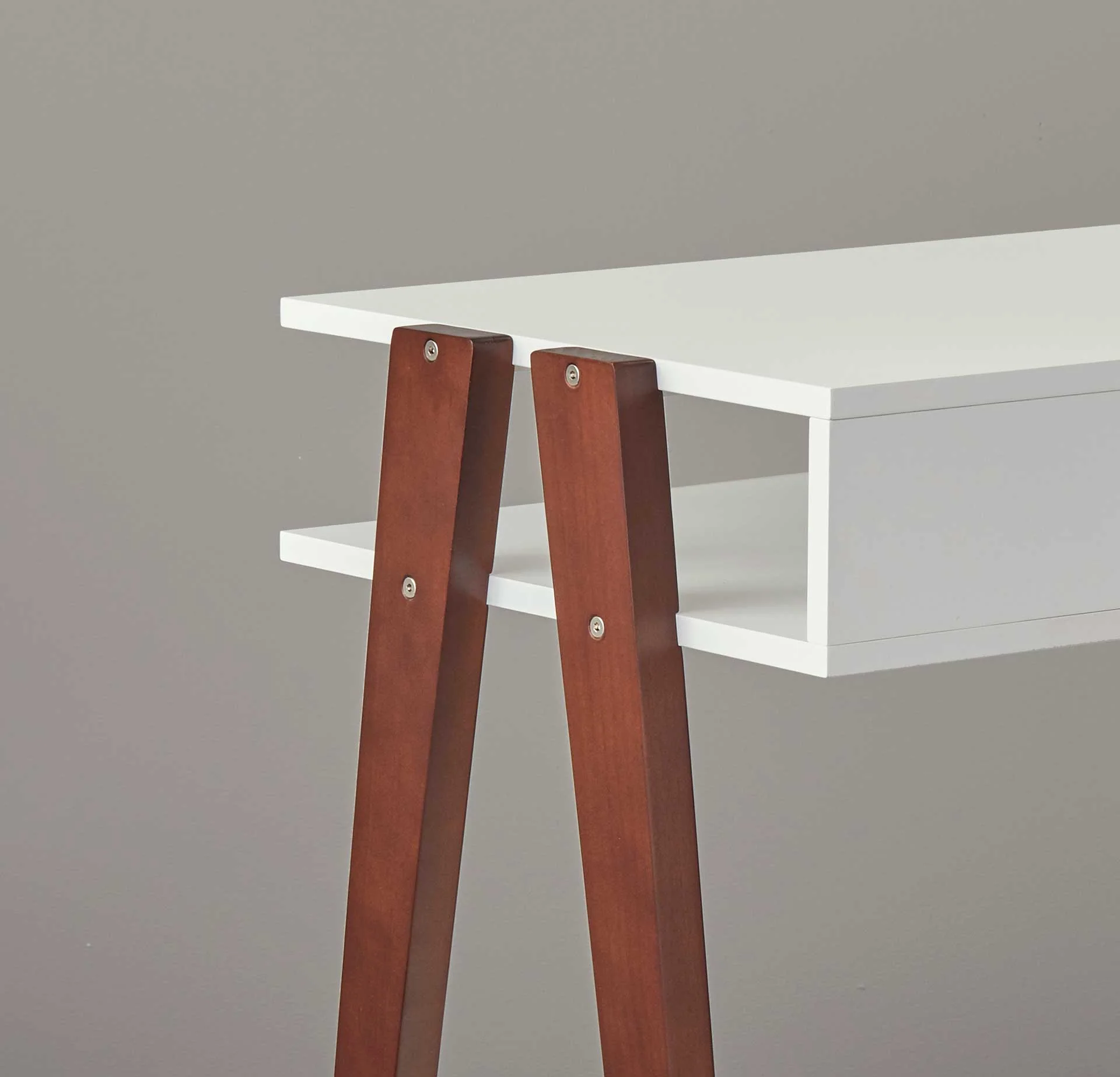 Laon Desk White/Walnut - Image 3