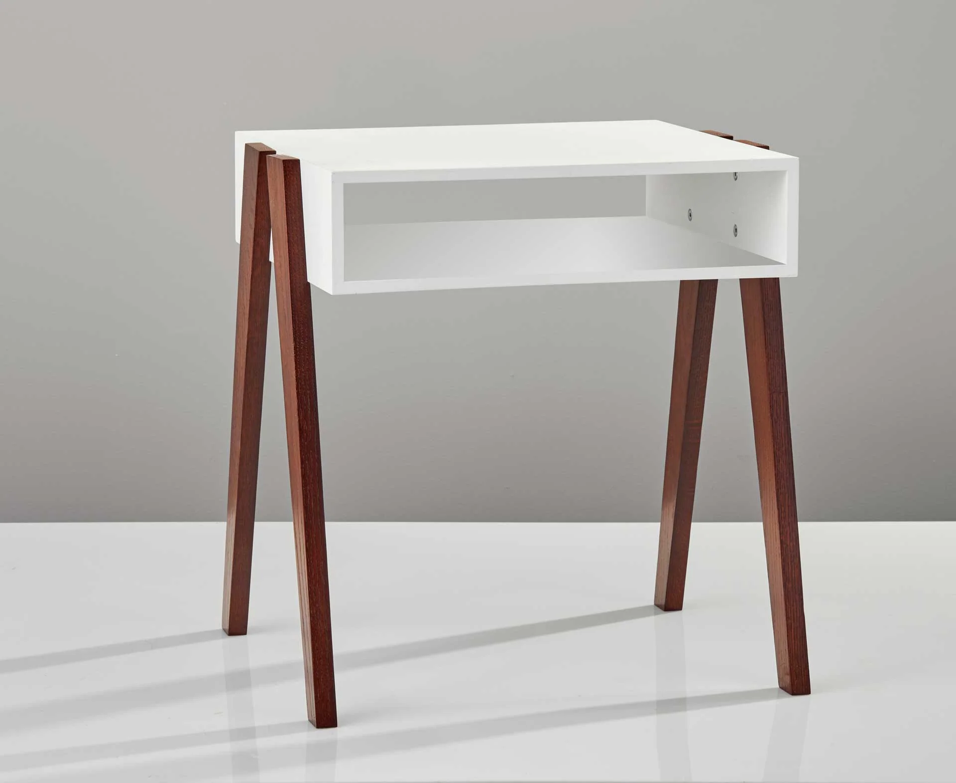 Laon End Table White/Walnut - Image 2