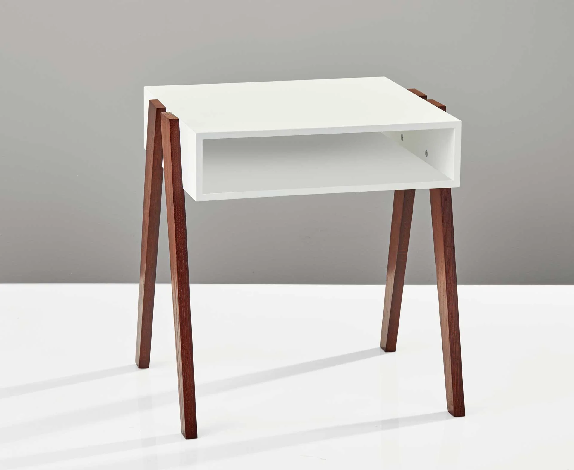Laon End Table White/Walnut - Image 3