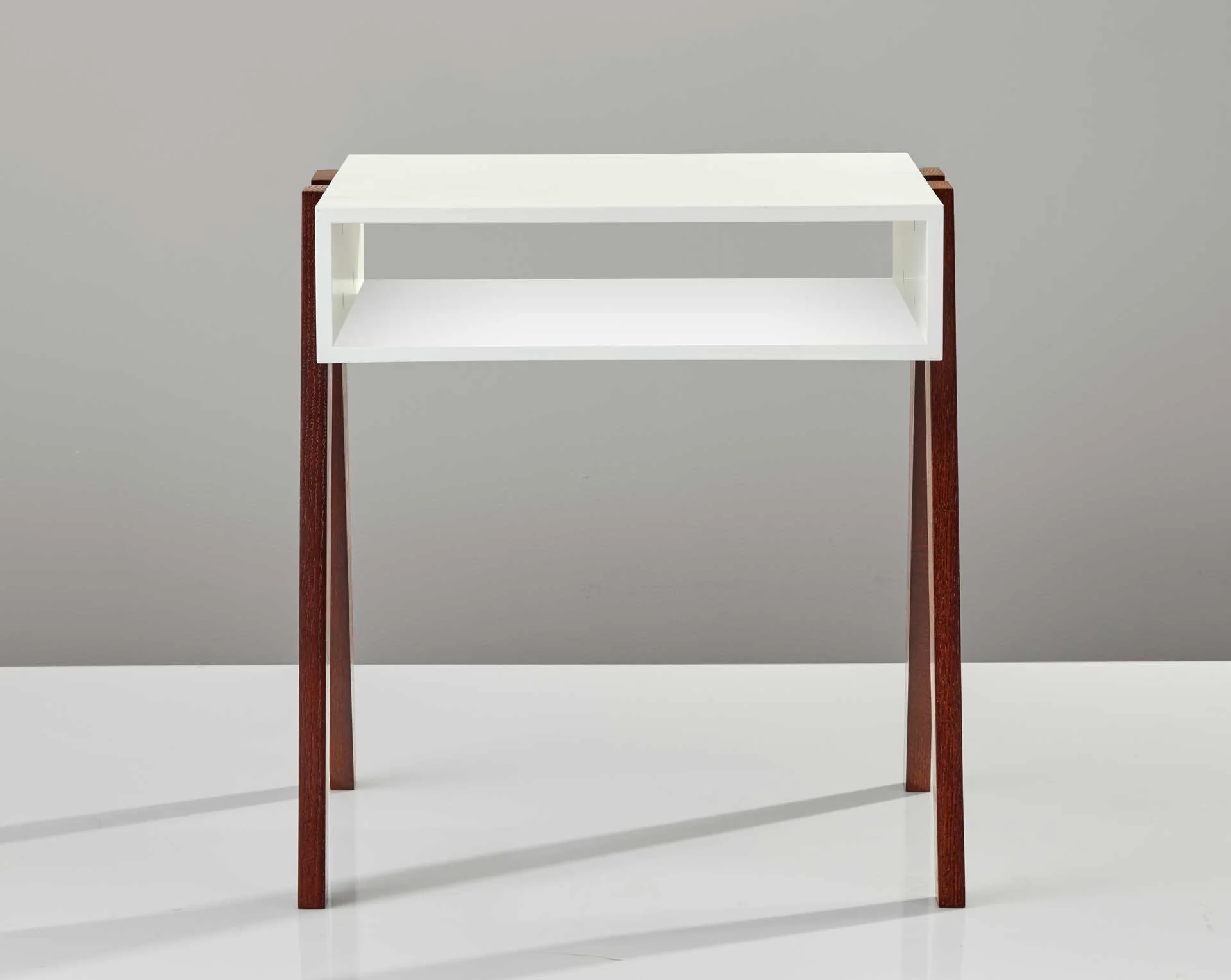 Laon End Table White/Walnut - Image 4