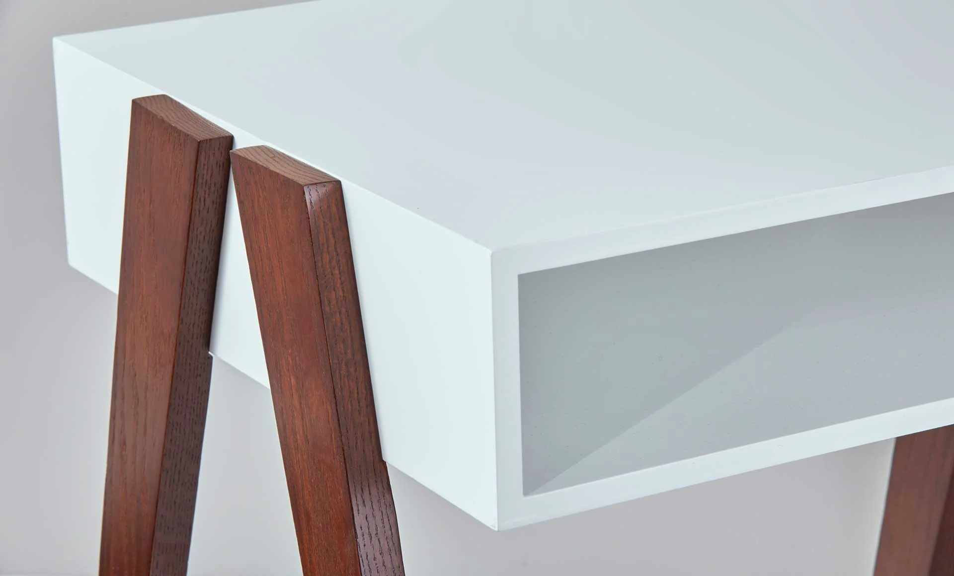 Laon End Table White/Walnut - Image 5