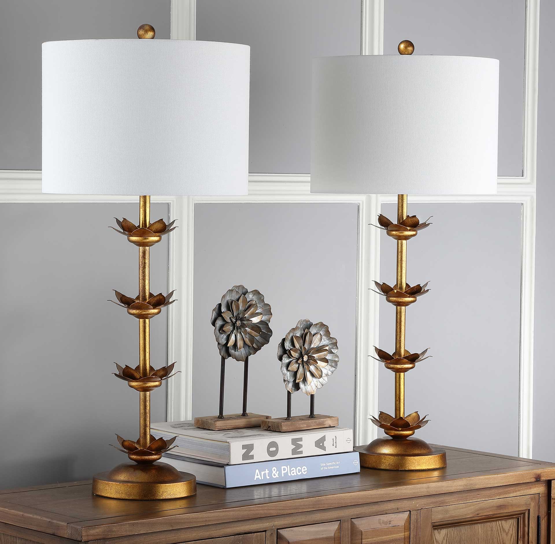 Lapalapa Leaf Table Lamps Antique Gold (Set of 2) - Image 3