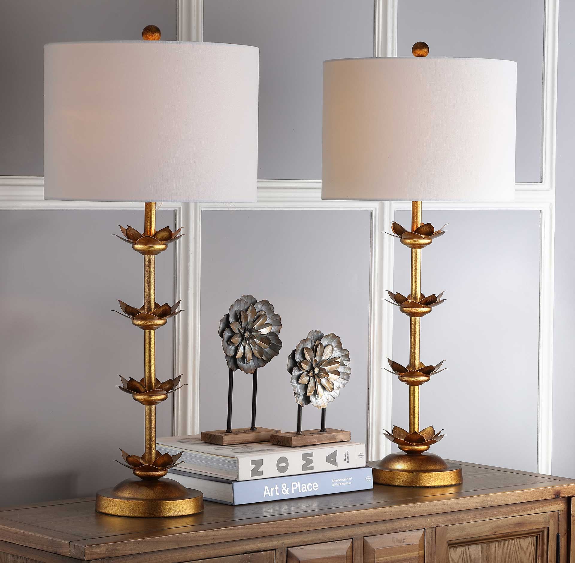 Lapalapa Leaf Table Lamps Antique Gold (Set of 2) - Image 4