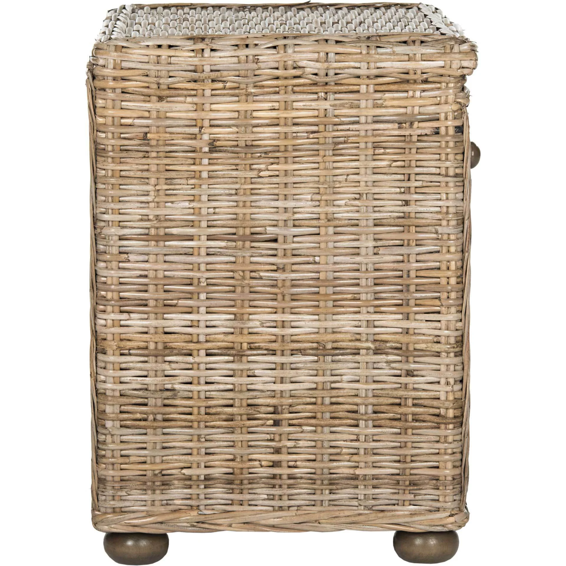 Lara Natural Gray Wicker Nightstand - Image 3