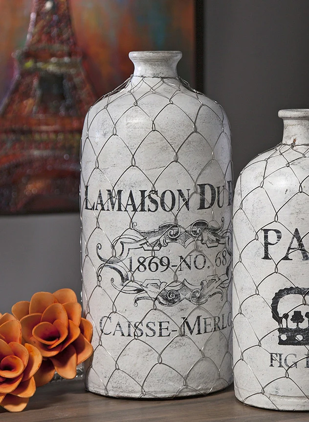 Large French Wire Cage Bottle - Image 2