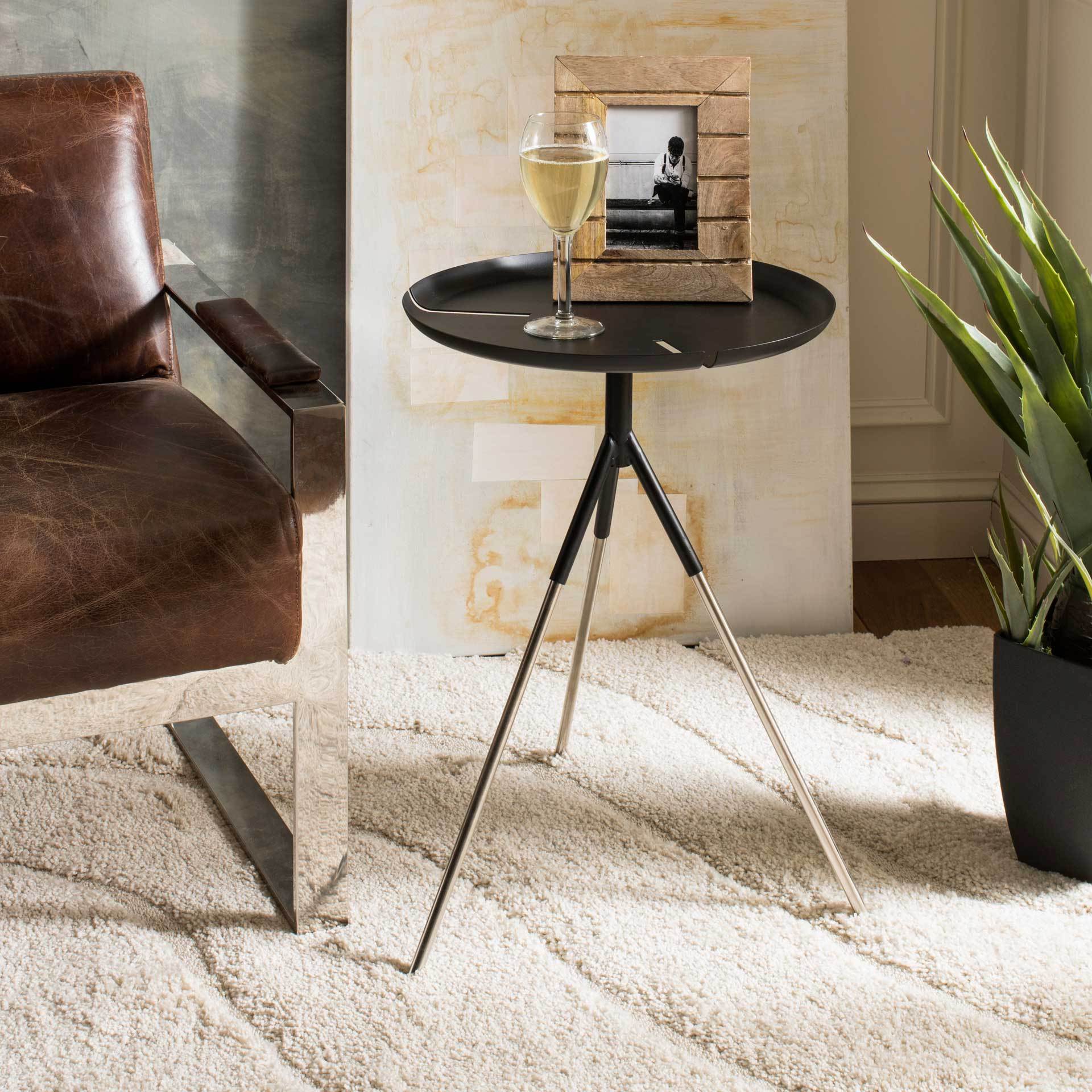 Larissa Tri Leg Contemporary Glam Side Table - Image 2