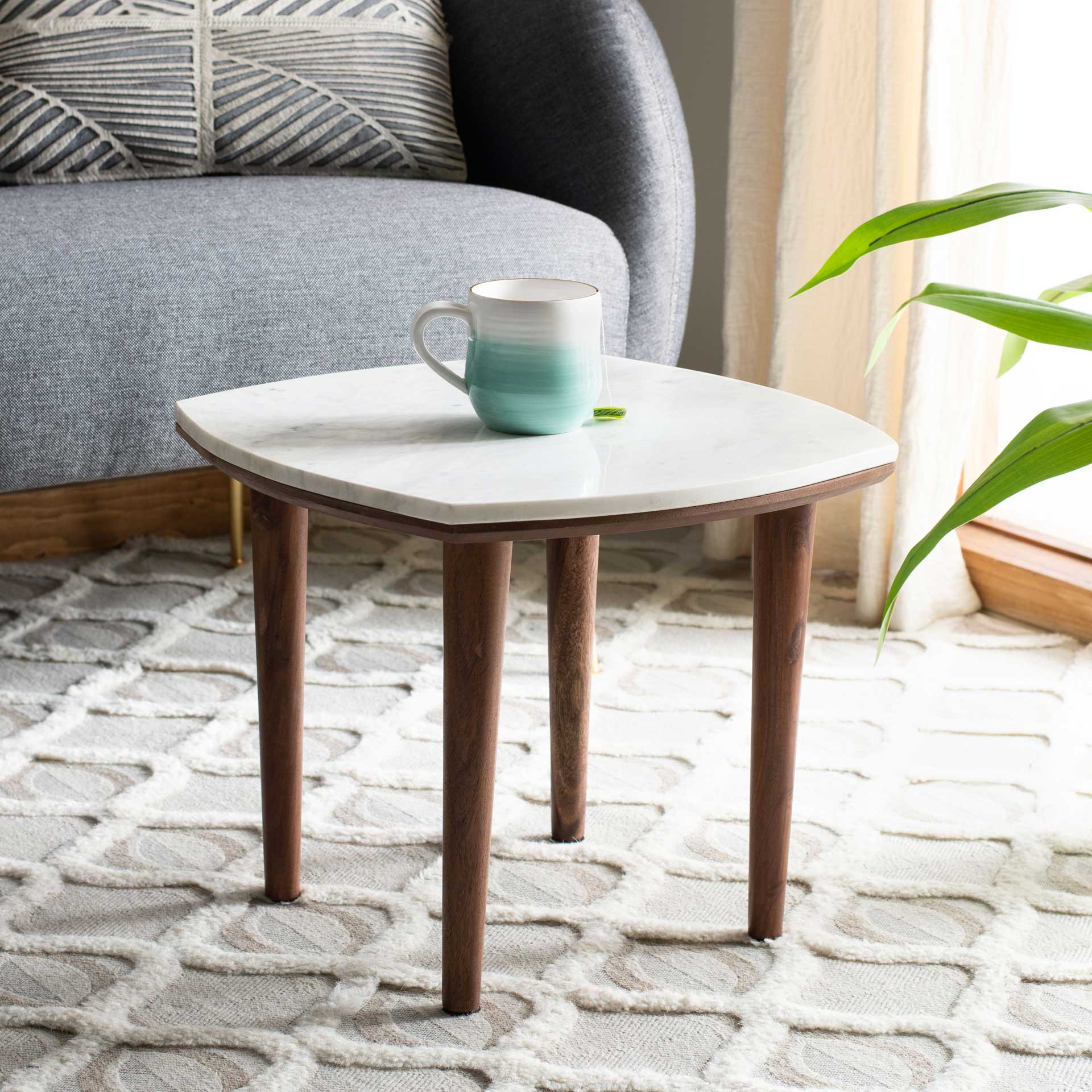 Larkspur Marble Side Table White Marble - Image 4