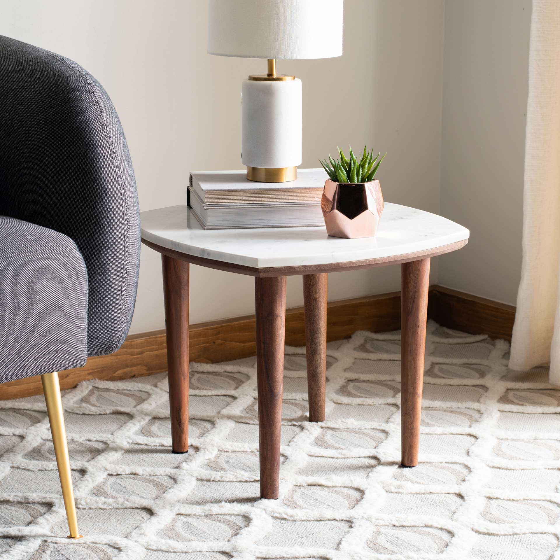 Larkspur Marble Side Table White Marble - Image 5