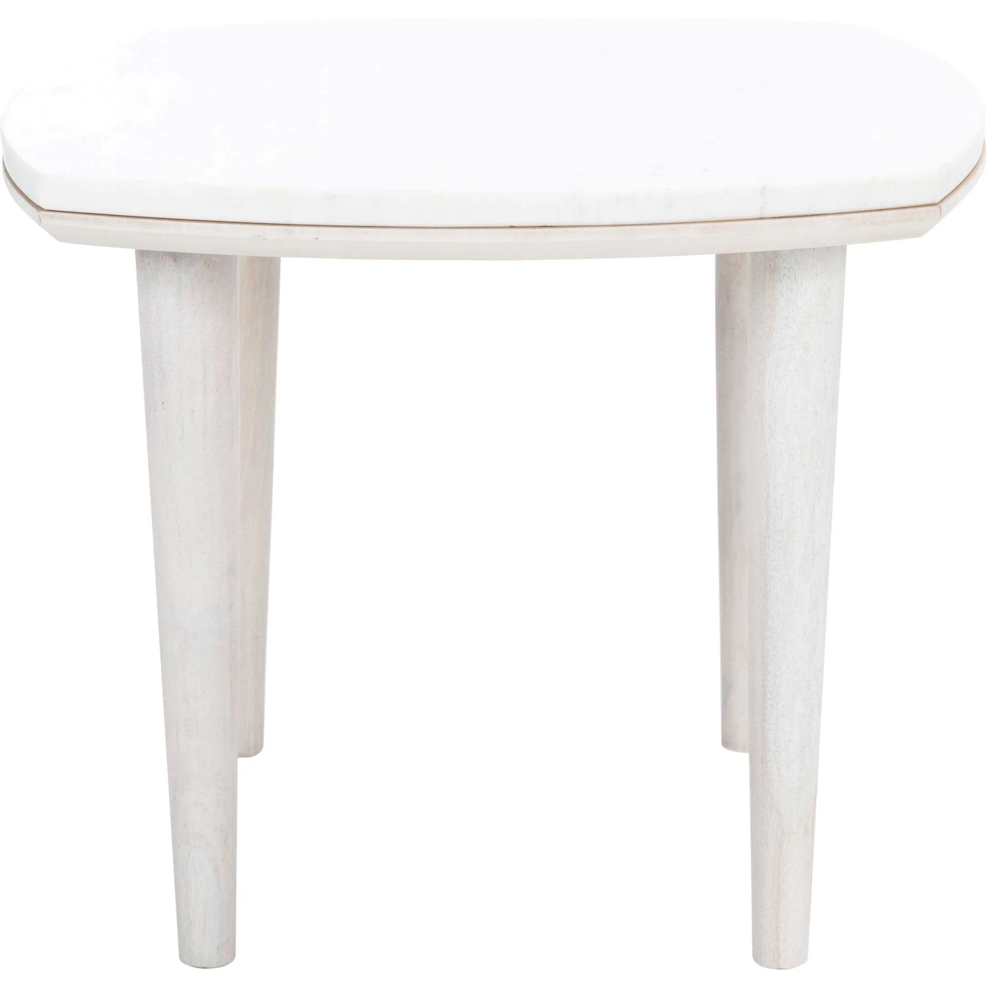 Larkspur Marble Side Table White Wash/White - Image 2