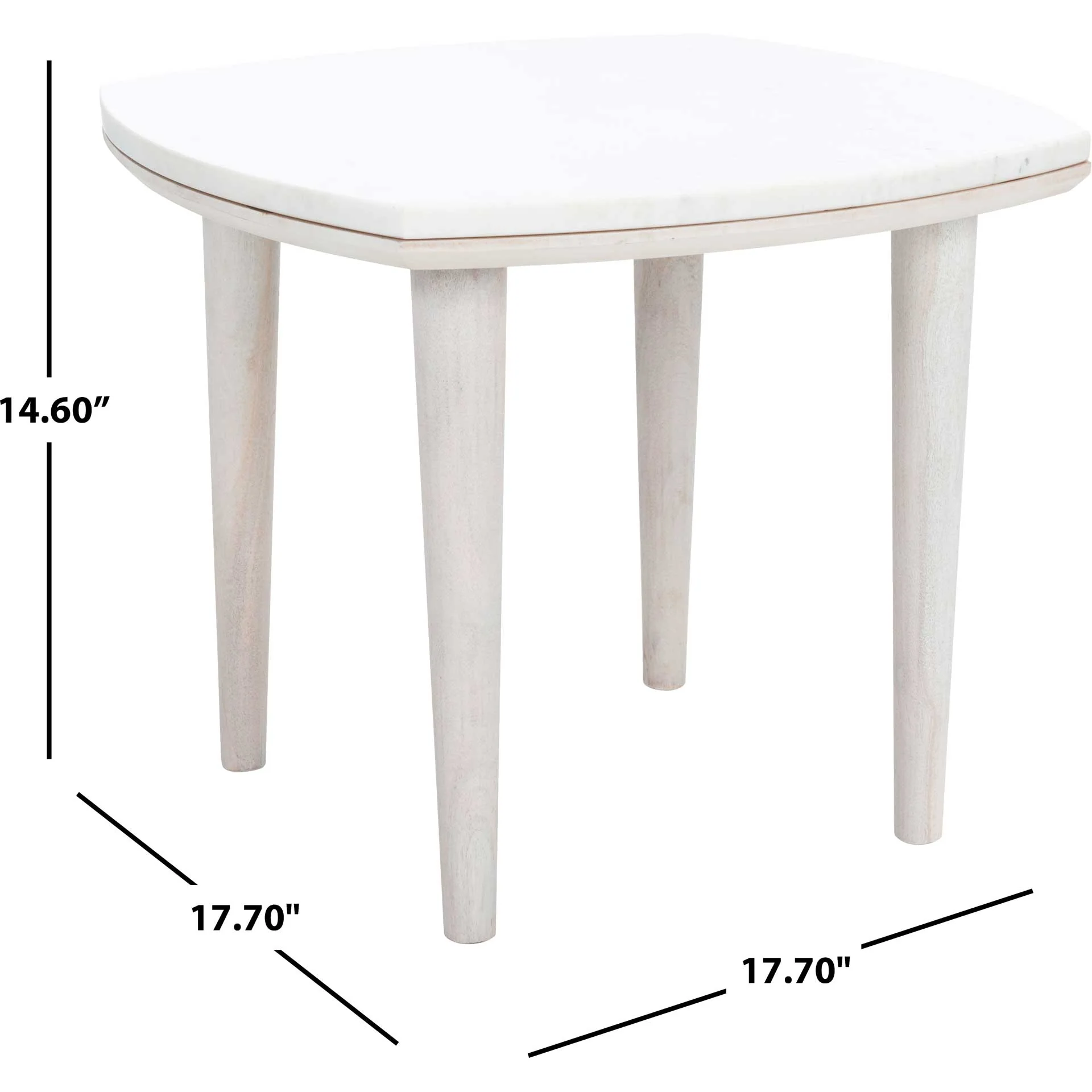 Larkspur Marble Side Table White Wash/White - Image 4