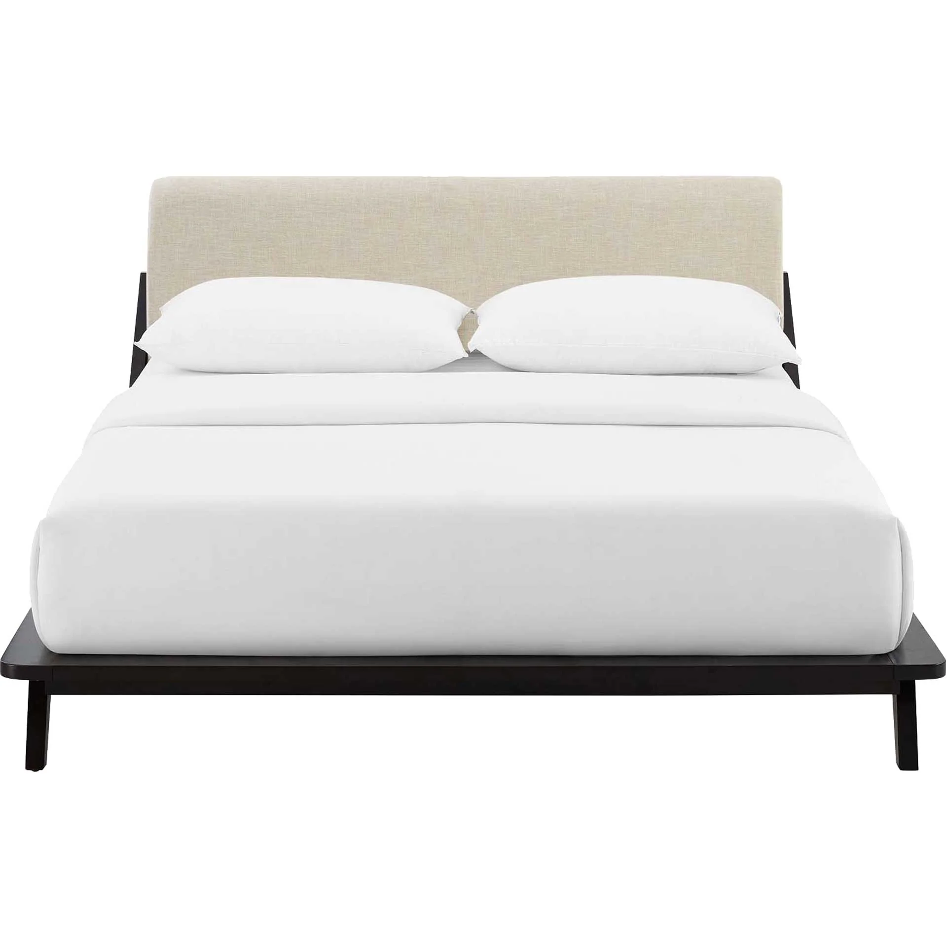 Larry Fabric Platform Bed Cappuccino/Beige - Image 2