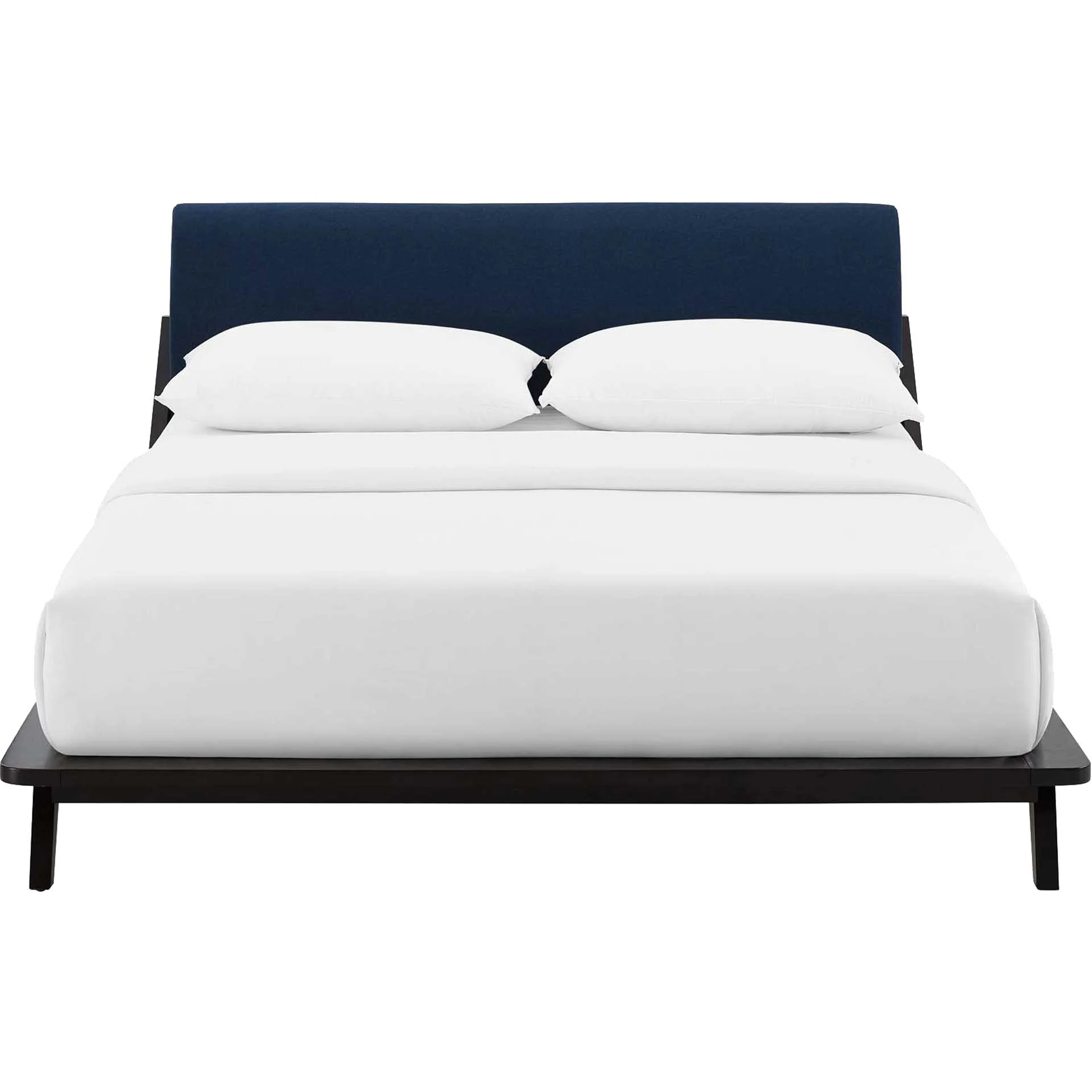 Larry Fabric Platform Bed Cappuccino/Blue - Image 2