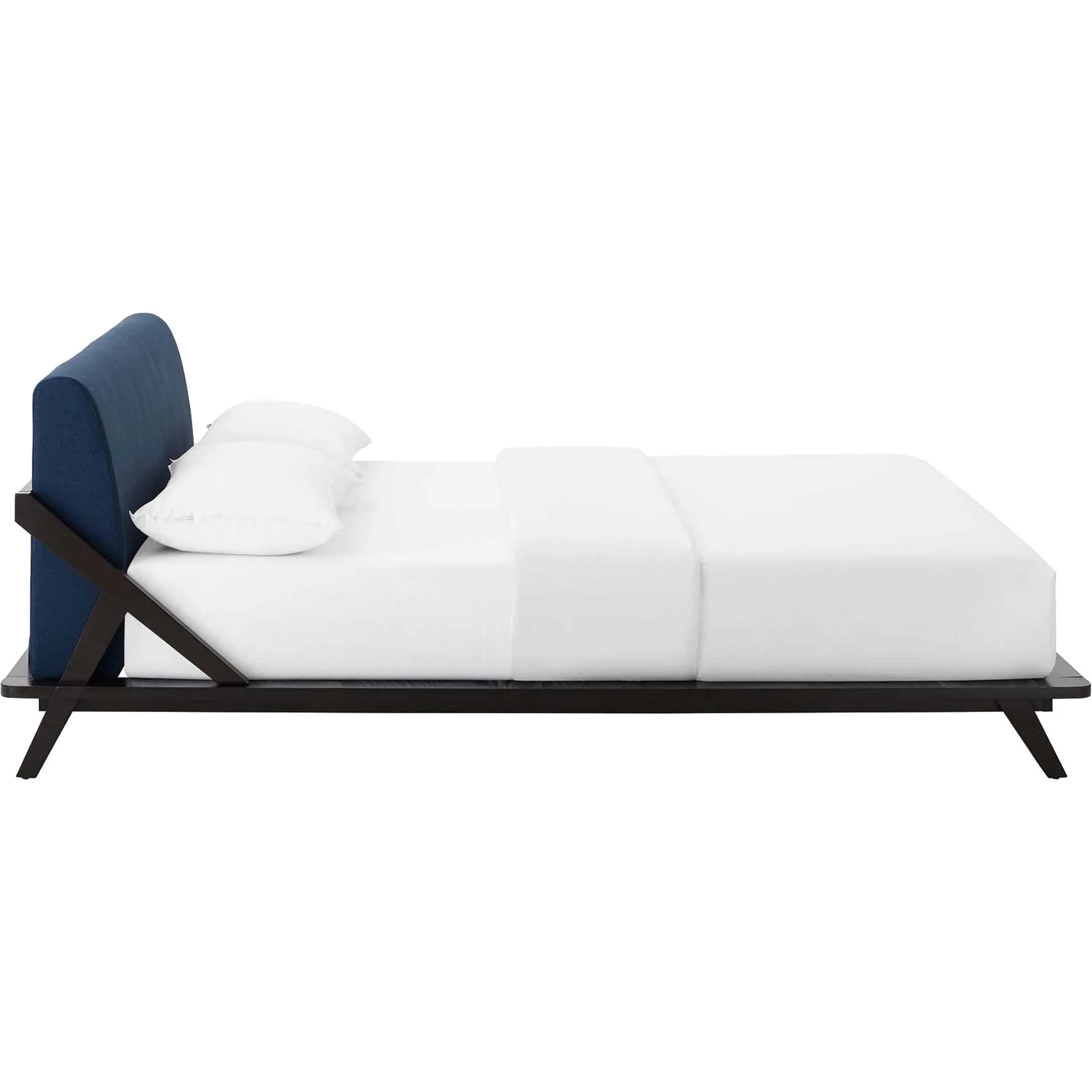 Larry Fabric Platform Bed Cappuccino/Blue - Image 3