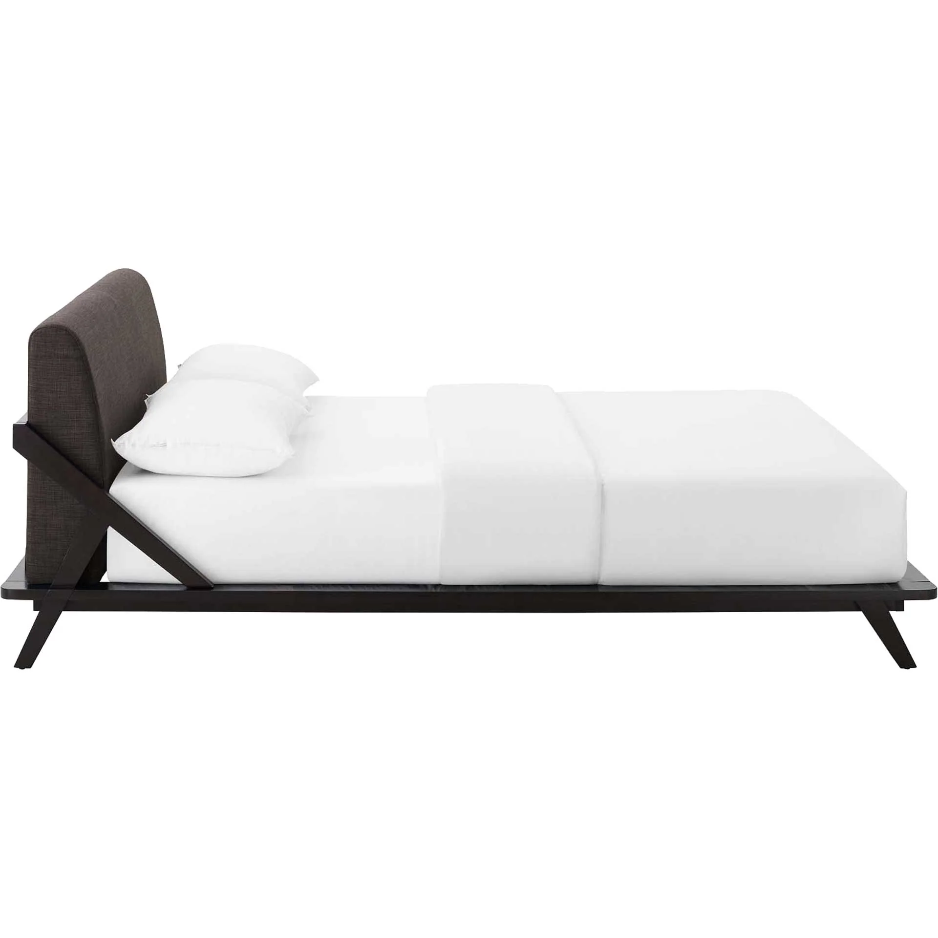 Larry Fabric Platform Bed Cappuccino/Brown - Image 3